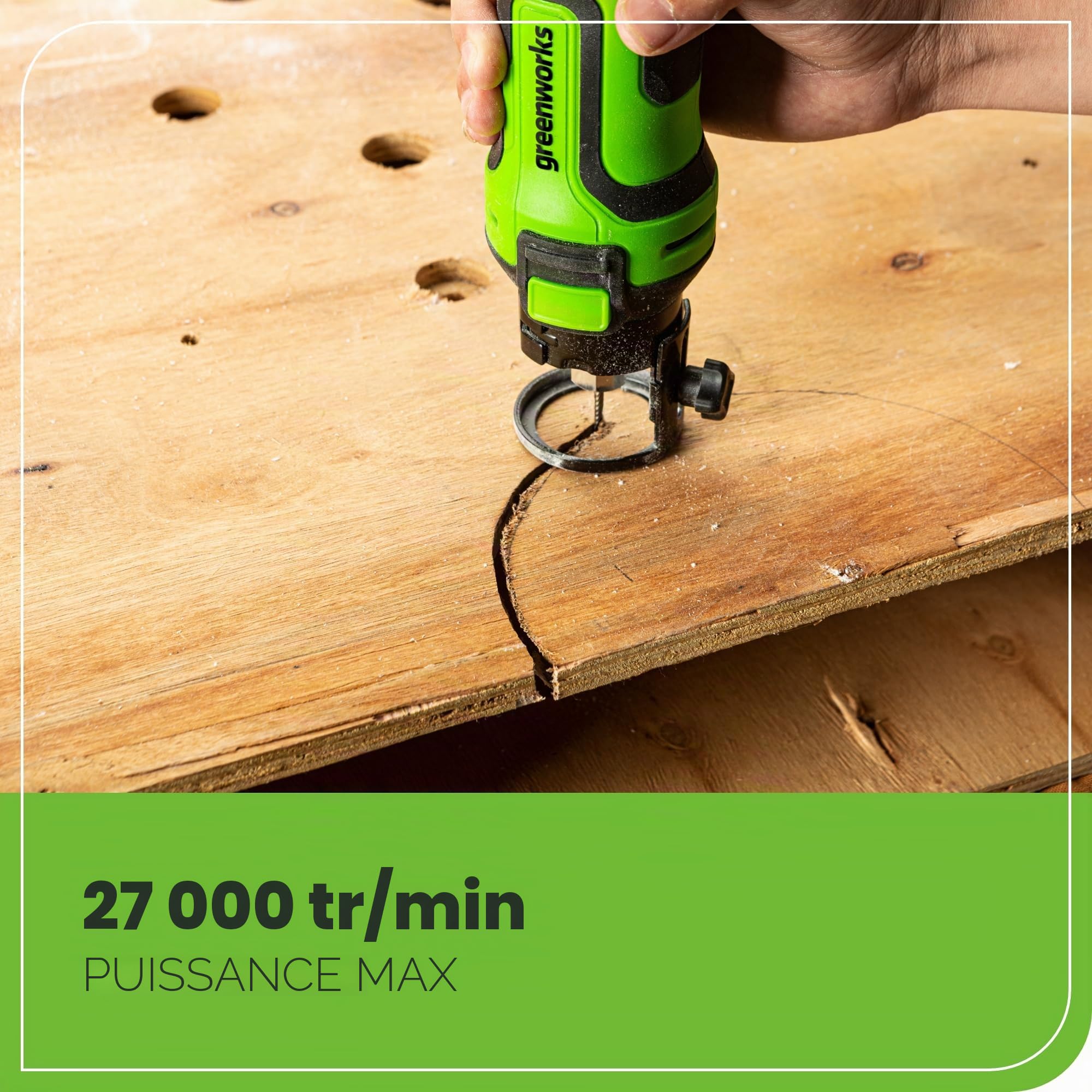 Greenworks - Scie de vitesse sans fil PowerAll 24 V - Cutter rotatif (outil nu)