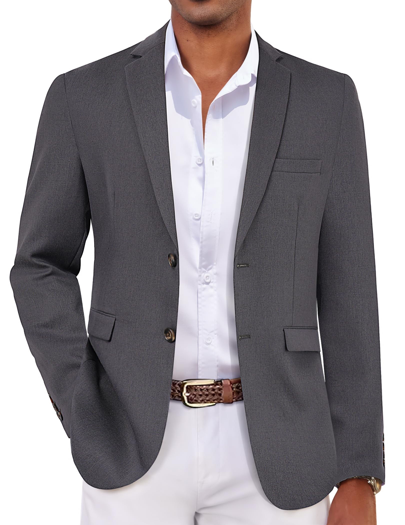 COOFANDY Mens Casual Blazer Sport Coats and Blazers Lightweight Two Botton Business Linen Blazer Suit Jacket
