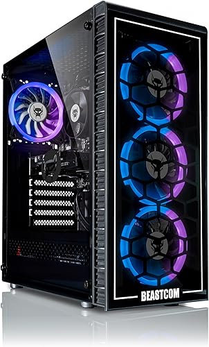 BEASTCOM Q5 Pro Gaming PC AMD Ryzen 5 4500 6X 3,60GHz 12 hilos RTX 5060 8 GB 32 GB de RAM SSD NVMe de 1 TB WiFi 5 Windows 11 Pro