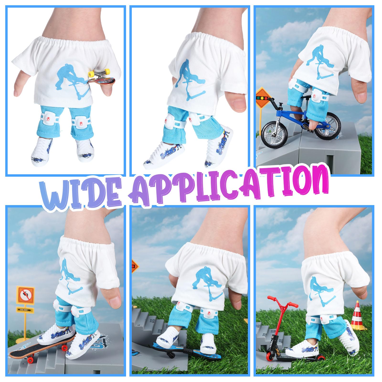 Kit De Monopatín De Dedo Mini Con Ropa Para Dedos, Set De Juguete De Dedo Con Pantalones, Camiseta Y Zapatos, Regalo Para Niños