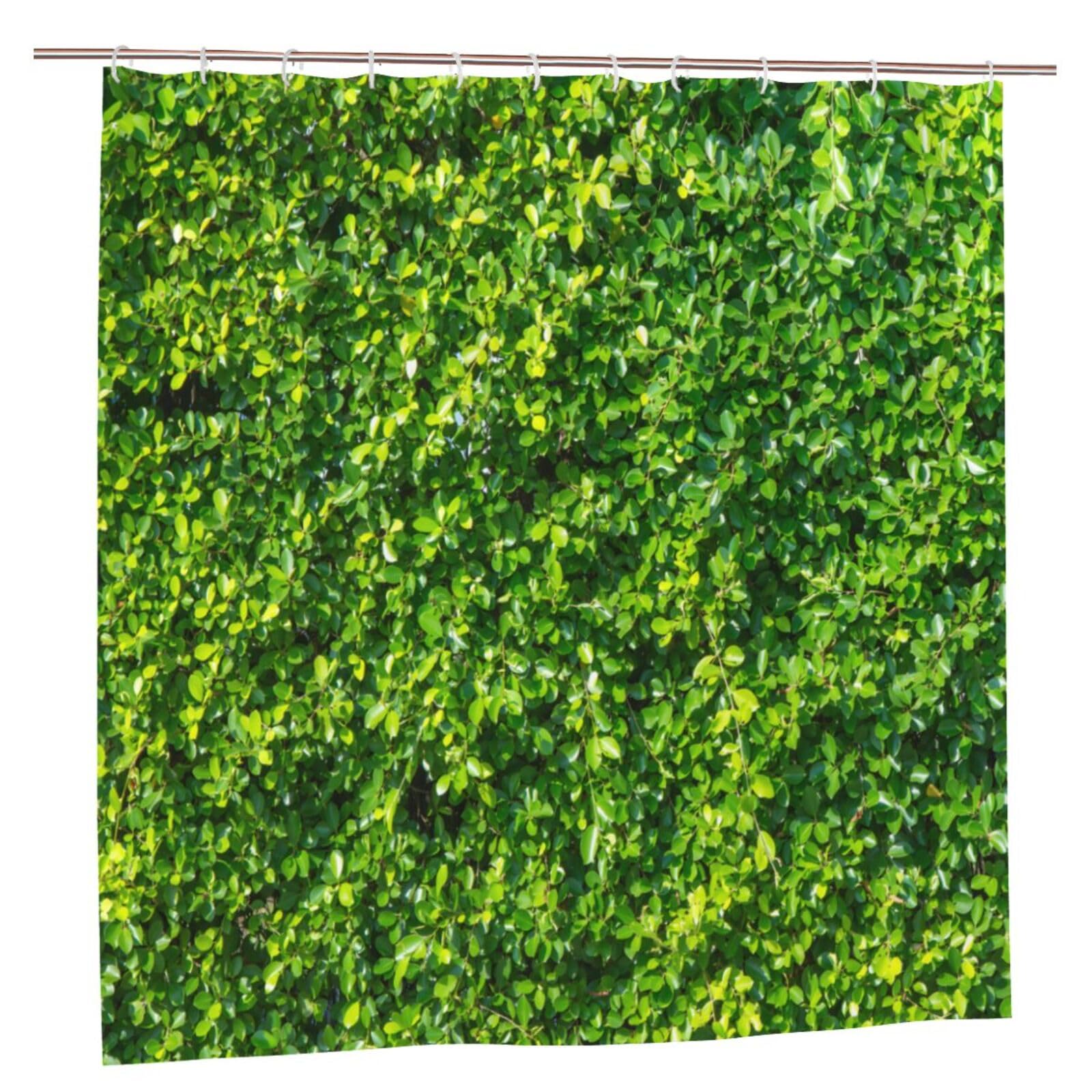 Newhomestyle Green Leaf Wall in the Sun Shower Curtain, Outdoor Garden Waterproof Farmhouse Shower Curtain, Summer Nature Scenery Garden Bathroom Decoration, Bath Curtain with 12 Hooks, 150x180cm