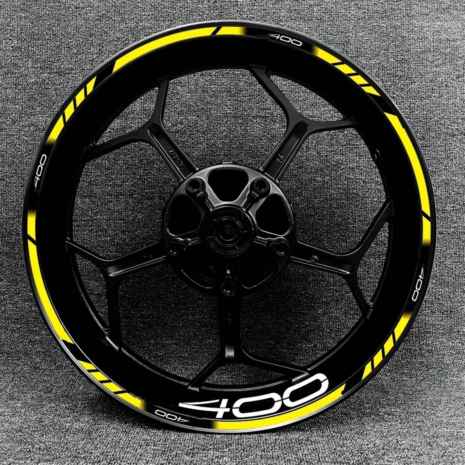 Stickers Motorcycle Wheel Stickers Night Reflective Decorative Rim for Kawasaki Z400 Z 400(Style 12)