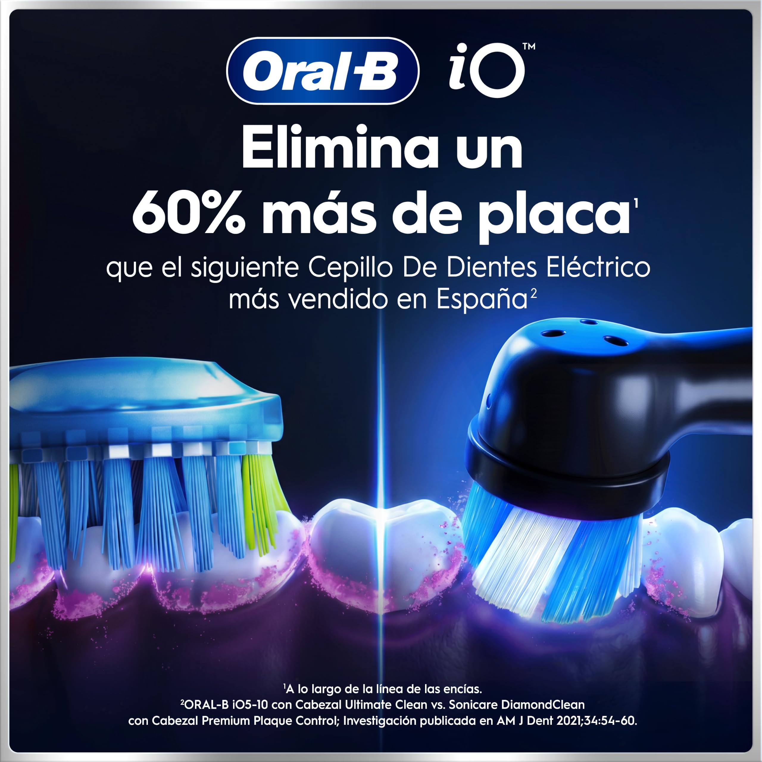 Oral-B iO 6 Cepillos de Dientes Eléctricos, Negro y Rosa, Pack de 2, 4 Cabezales - Cepillo Dental con Sensor de Presión, 5 Modos de Cepillado con Blanqueamiento Dental, Estuche de Viaje