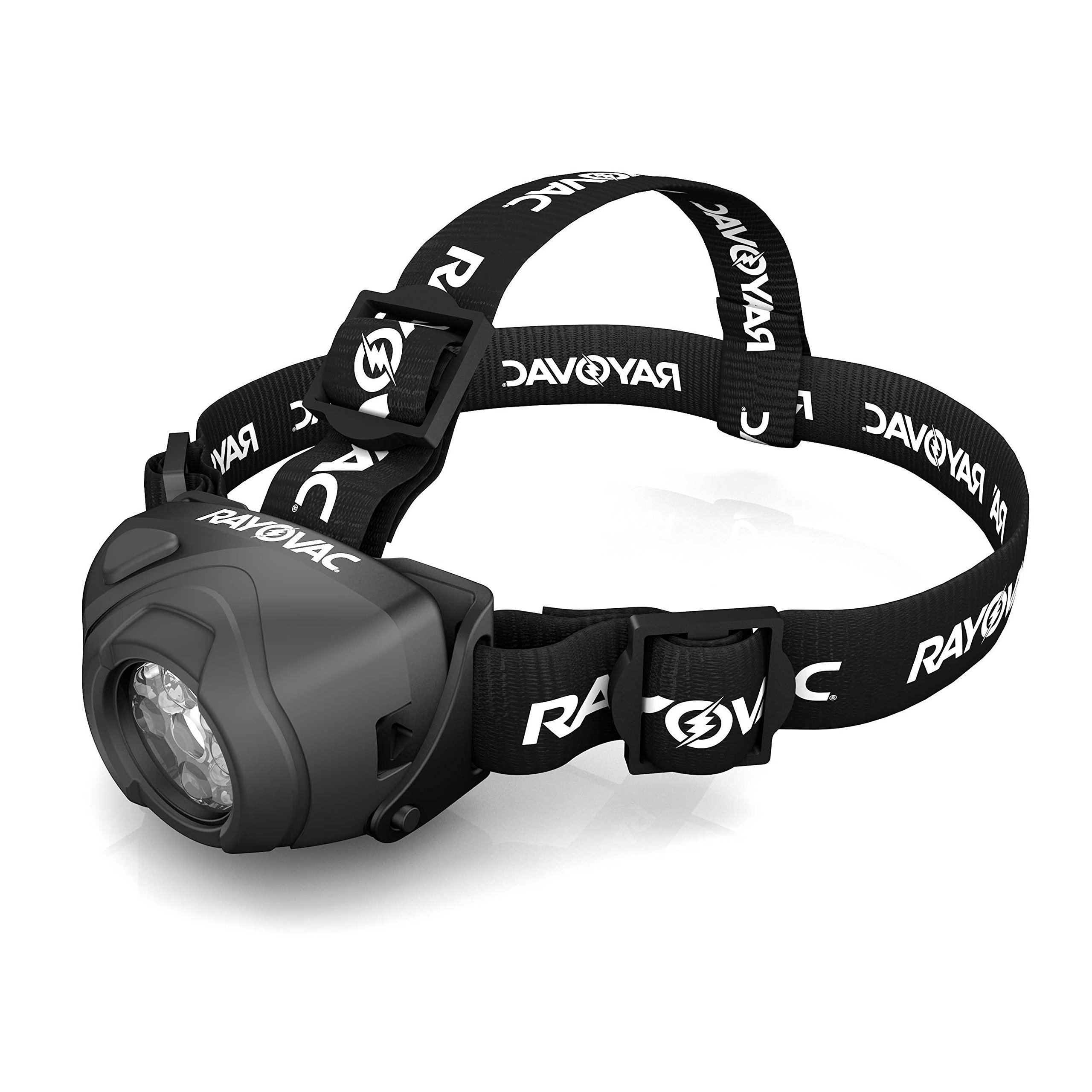 Rayovac Virtually Indestructible LED Headlamp, Durable and Bright Headlamp with Head Strap, Camping Gear and Work Light, Batteries Included, Pack of 1