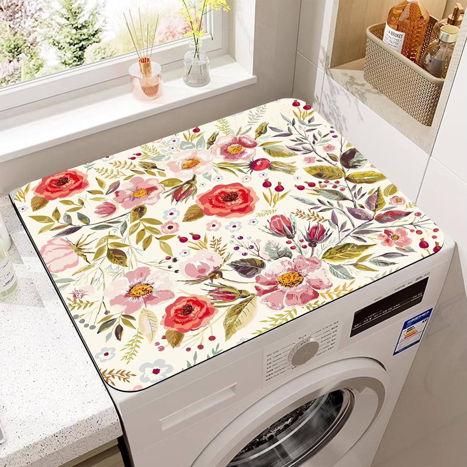 Classic Rose Flowers Floral Washer and Dryer Covers For The Prime,Anti-s…