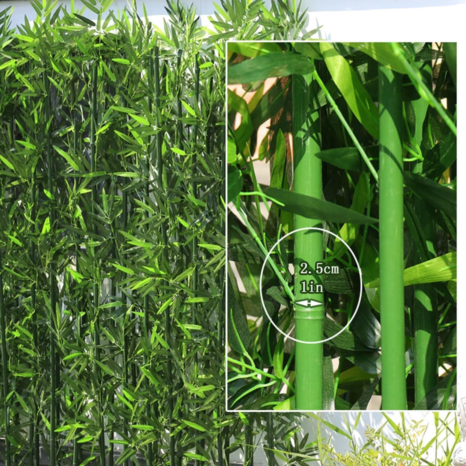 Separé da Esterno Pianta Finta di Albero di bambù Artificiale for Giardino Domestico, Schermata Privacy Parete Verde, Steli di bambù Finti con Foglie di plastica(35 Bamboo,1m/3.3ft Tall)
