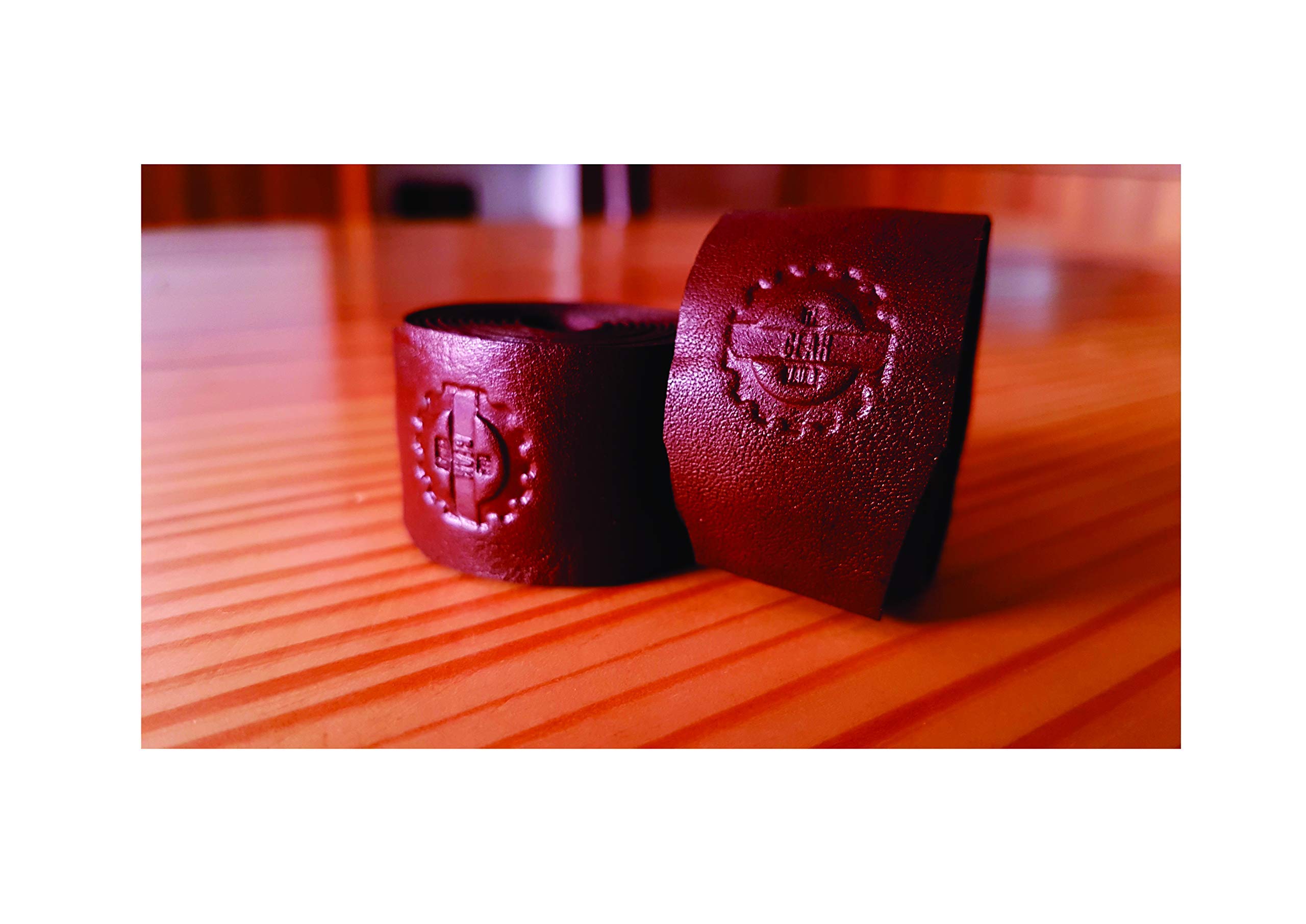 Leather Motorcycle Grips Wrap (Russet)