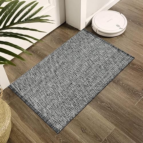 Miniatura 5 de LEEVAN Alfombra de pasillo de Navidad de 2 x 6 pies, alfombra de entrada lavable rojonegro, alfombra de pasillo de granja, alfombra de pasillo