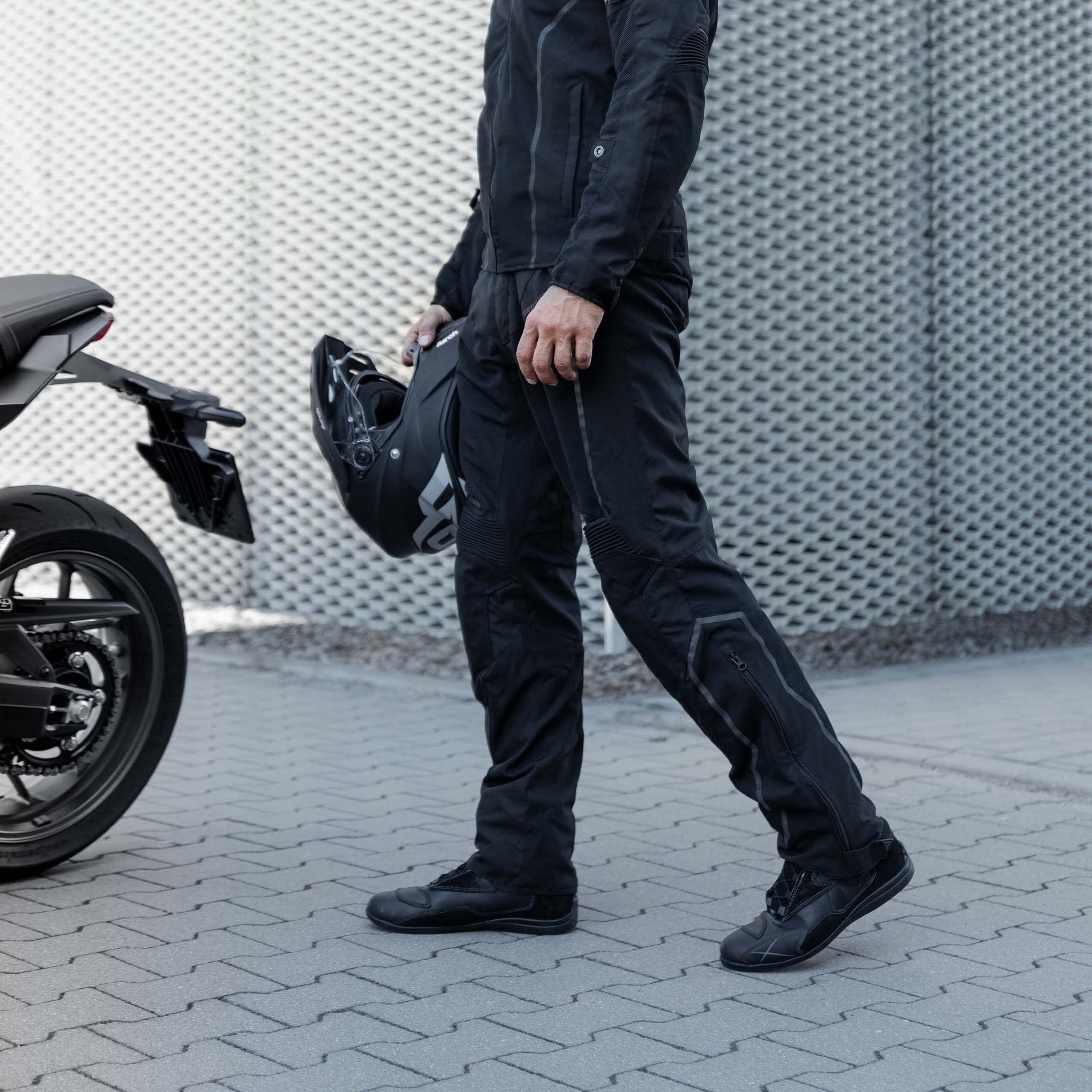 REBELHORN Hiflow IV męskie spodnie motocyklowe | zdejmowana membrana Humax | ochraniacze na kolana poziomu 2 | wstawki wentylacyjne z siateczki | zdejmowana podszewka termiczna
