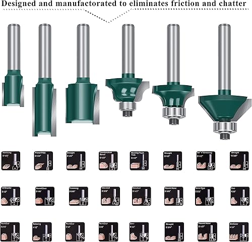 Miniatura 9 de LEATBUY - Juego de 43 brocas de fresado de 14 de pulgada con vástago de 14 de pulgada, ranura para lengua, herramienta de perforación para puerta,