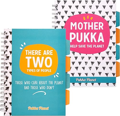 Pukka Pad Pukka Planet - Cuaderno B5 de doble espiral de 5 sujetos con divisores reposicionables papel de 80 GSM con líneas de 0315in y bordes