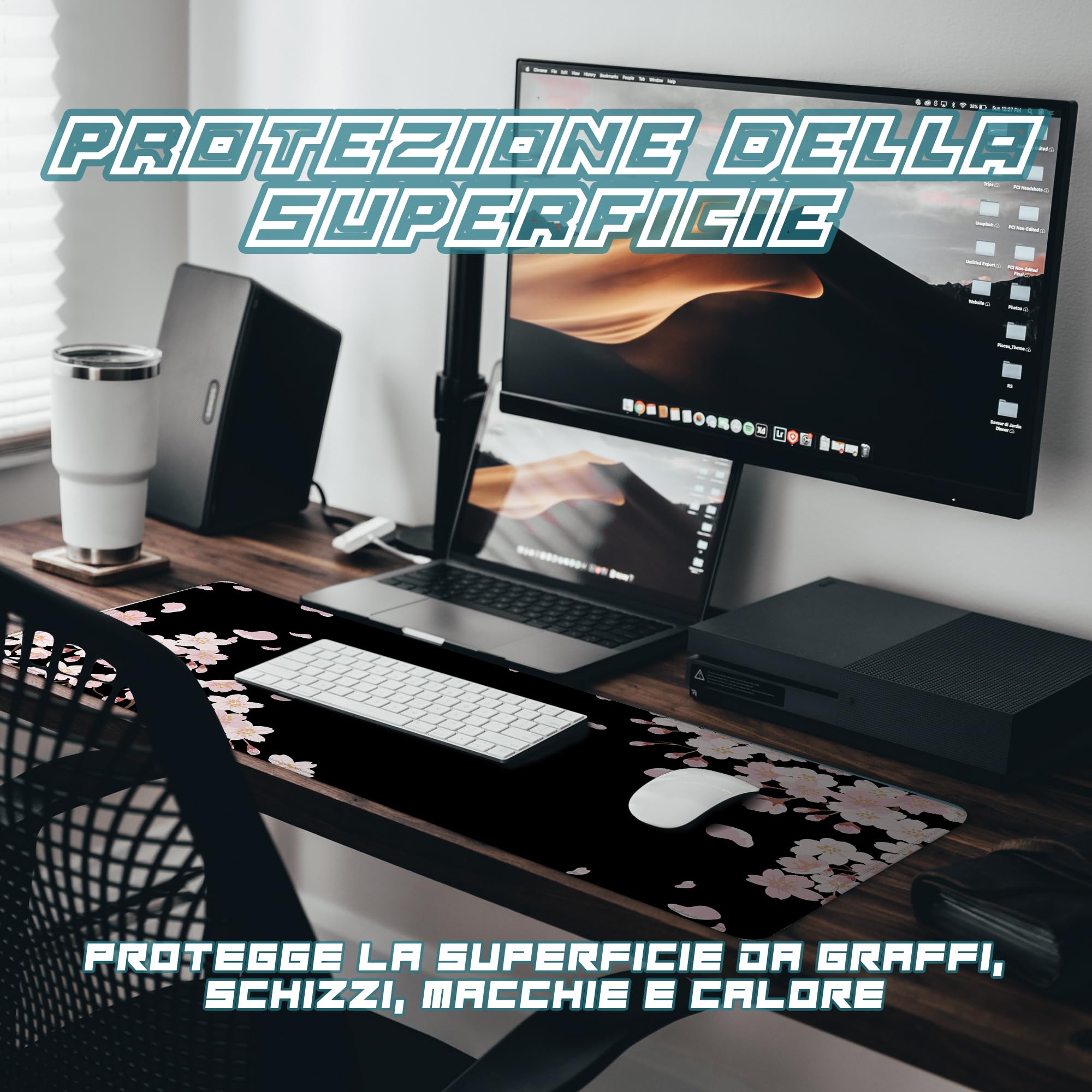 Tappetino da scrivania antiscivolo, grande tappetino per mouse da gioco, tappetino da gaming | Tappetino per mouse da gaming superficie liscia | Grande tappetino da scrivania, grande tappetino per