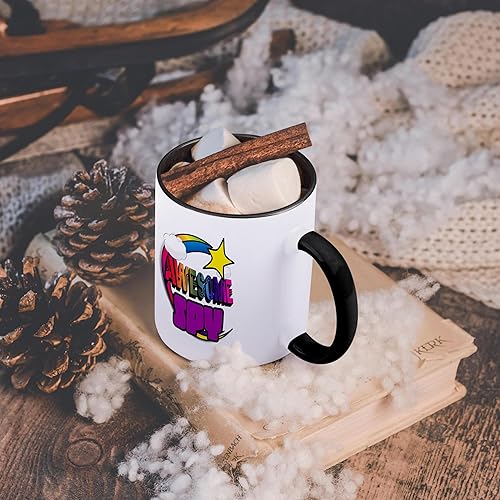 Miniatura 6 de 3dRose Shooting Star Rainbow Awesome Spy - Taza de 11 onzas, color negro