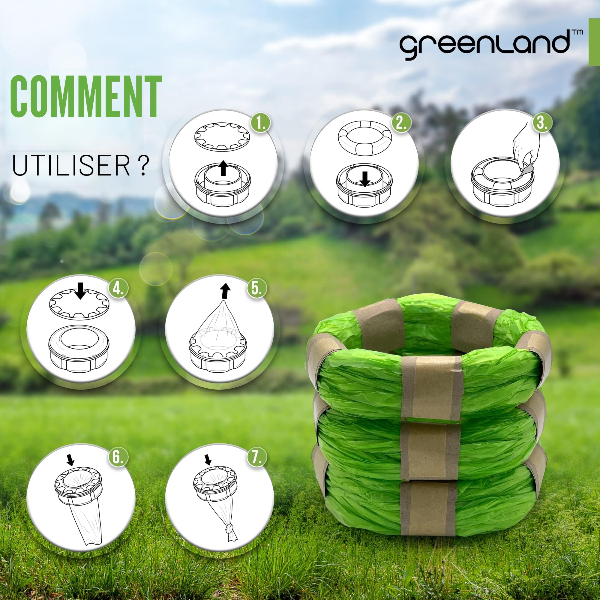 Greenland Anneaux de Recharge Tommee Tippee Twist & Click Simplee Sangenic Lot de 6