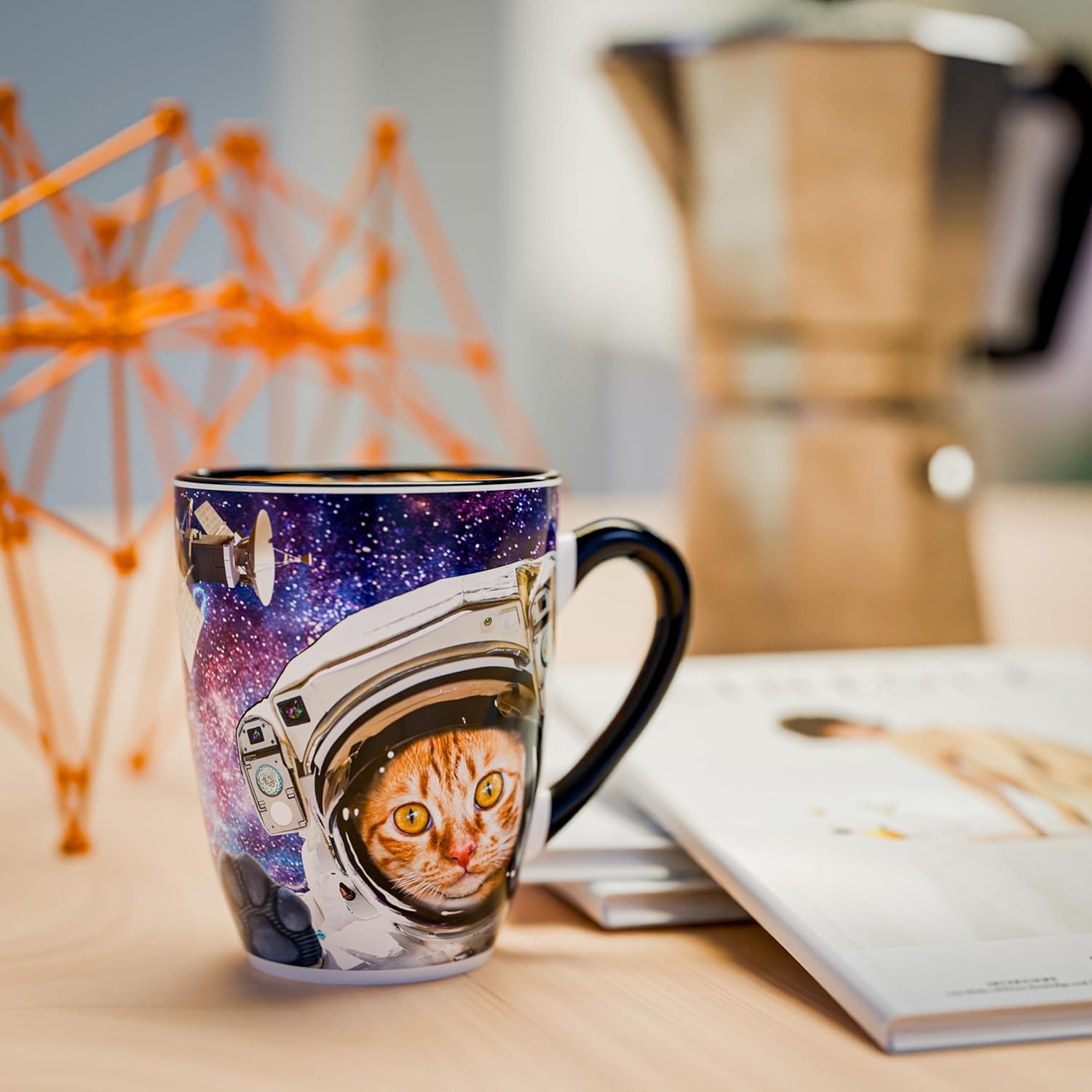 Color Changing Astronaut Cat Coffee Mug 15oz – Heat Sensitive Space Cup with Galaxy Reveal – Funny Novelty Gift, Magic Mug, Unique Cosmic Collectible and gift for Cat Lovers, Christmas & Birthday - Image 7