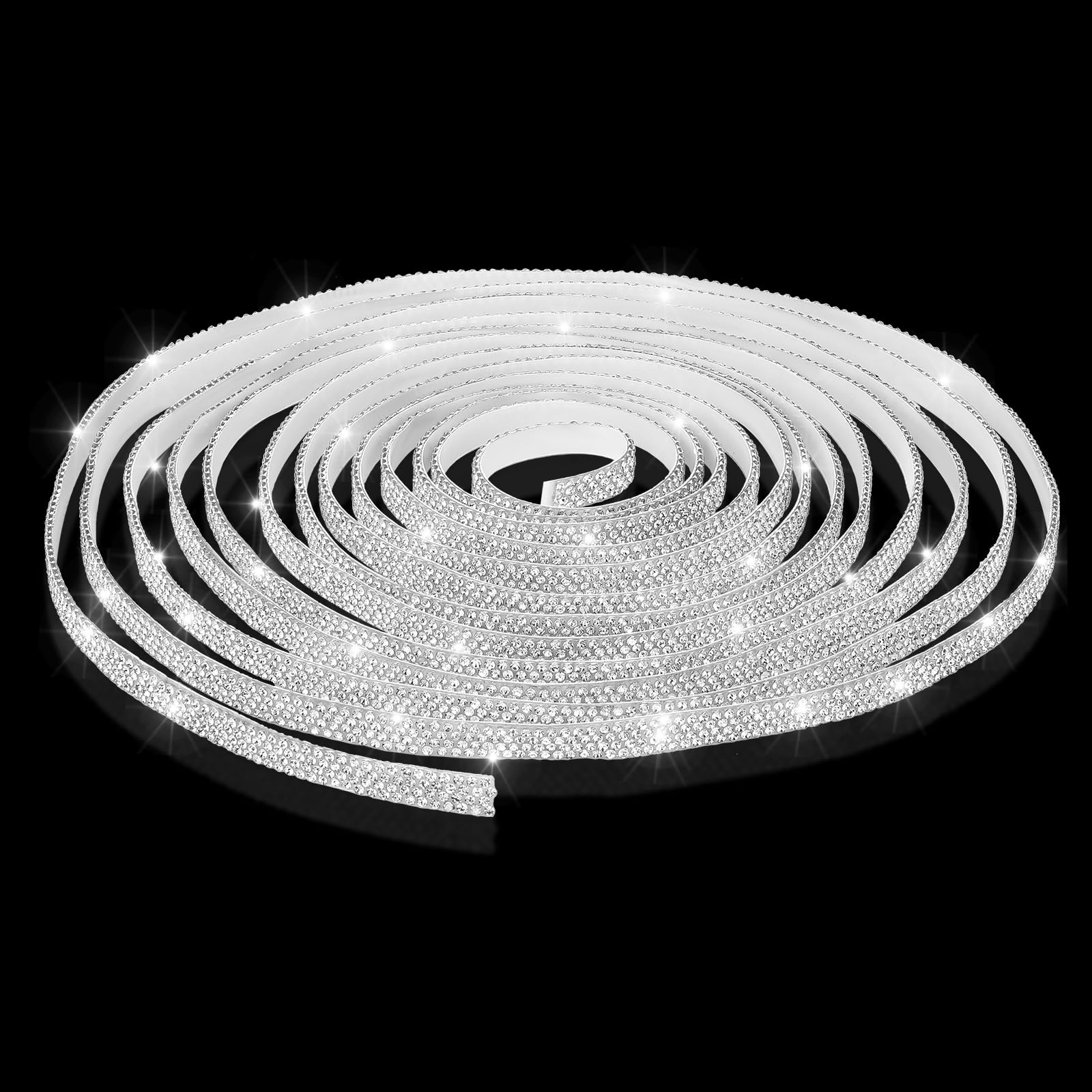 Kingdder 65.6 ft Bling Car Trim Self Adhesive Glitter Crystal Rhinestone Car Interior Exterior Accessories for Women DIY Line Molding Stickers for Auto Dashboard Diamond Ribbon Strips Decor