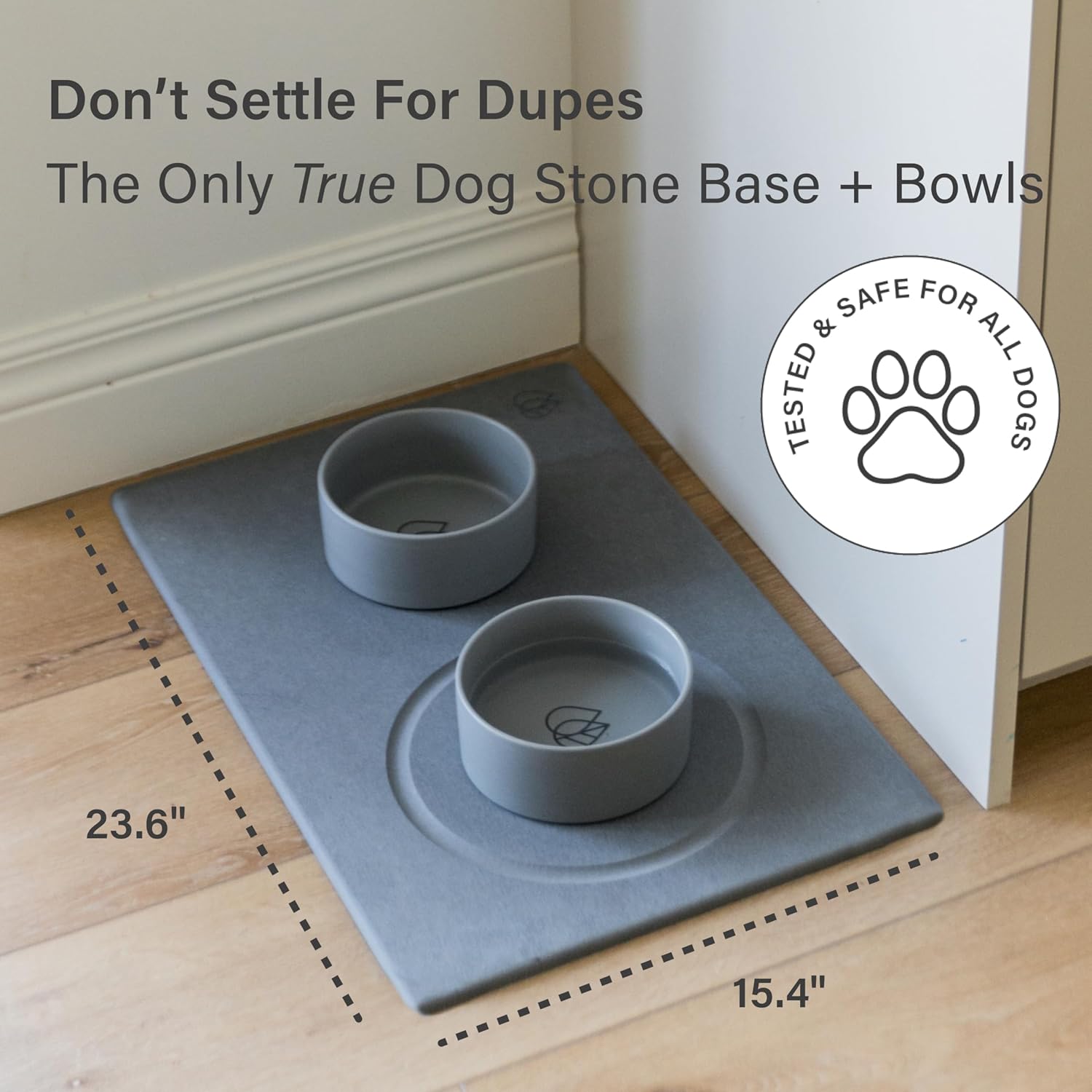 Dorai Home Ceramic Dog Bowls with Stone Drying Mat – Diatomaceous Earth Stone Mat with Non-Slip Base, Quick-Drying Pet Bowl Set for Medium Dogs, Ceramic Dog Water Bowl & Food Dish Set (23.6" x 15.4") - Image 7
