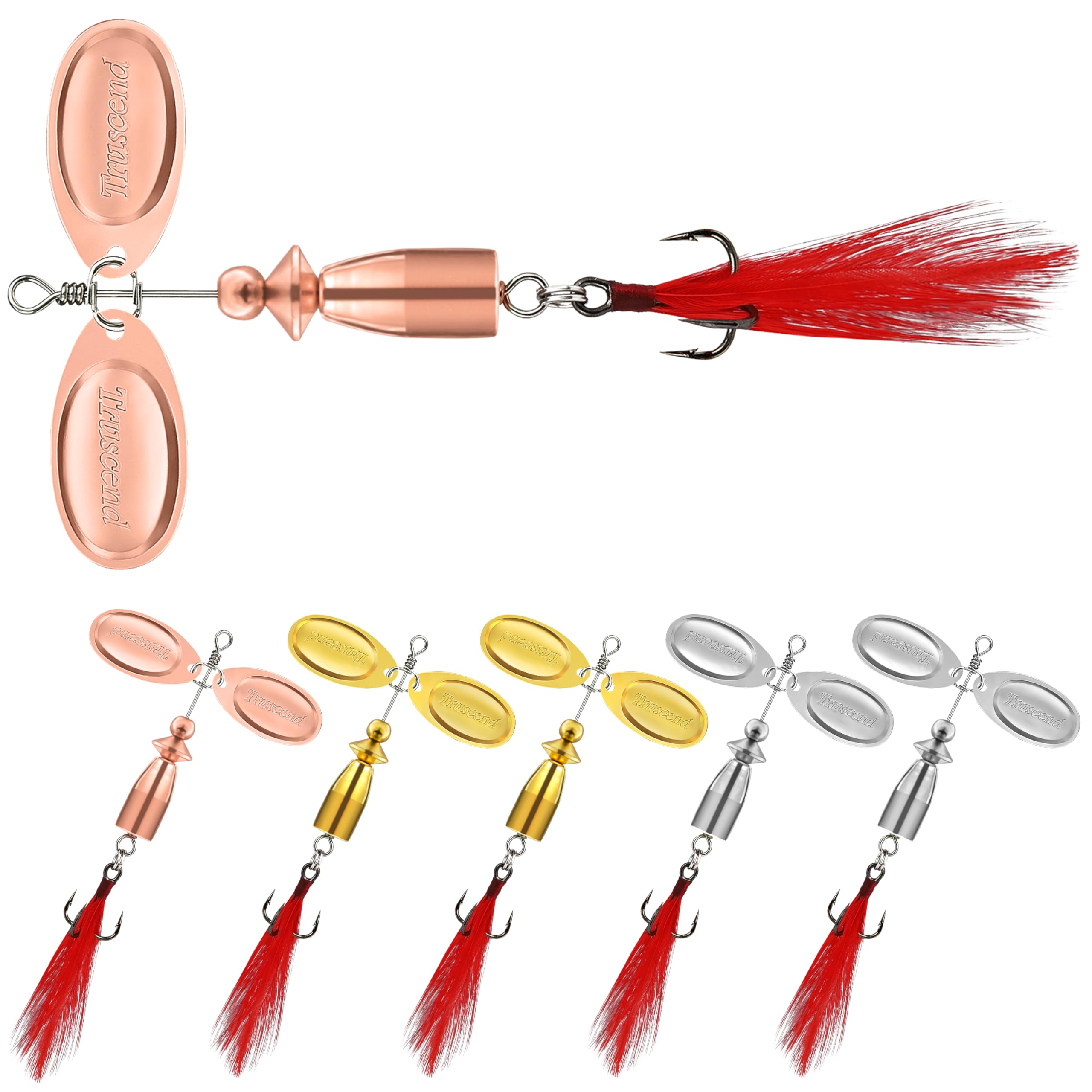 TRUSCEND Easy Catch Fishing Lures with BKK Branded Hook, Great Long Cast Vibrating Swimming Flashing and Jigging Actions, Ultimate Search Bait for All Fish Species, Amazing Fishing Jig Spinner Baits