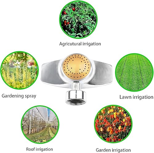 Miniatura 6 de Uranshin - Aspersor circular de metal, 1 unidad, cabezal de rociador de 360 grados para manguera, rociadores de jardín pequeños de hasta 30 pies de