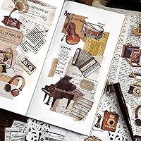 Vista 2 de Doraking 40PCS Musical Instruments Decals, Aesthetic Stickers for Music Room Basement Bands Teens Decorations, Piano Guitar Stickers for Water