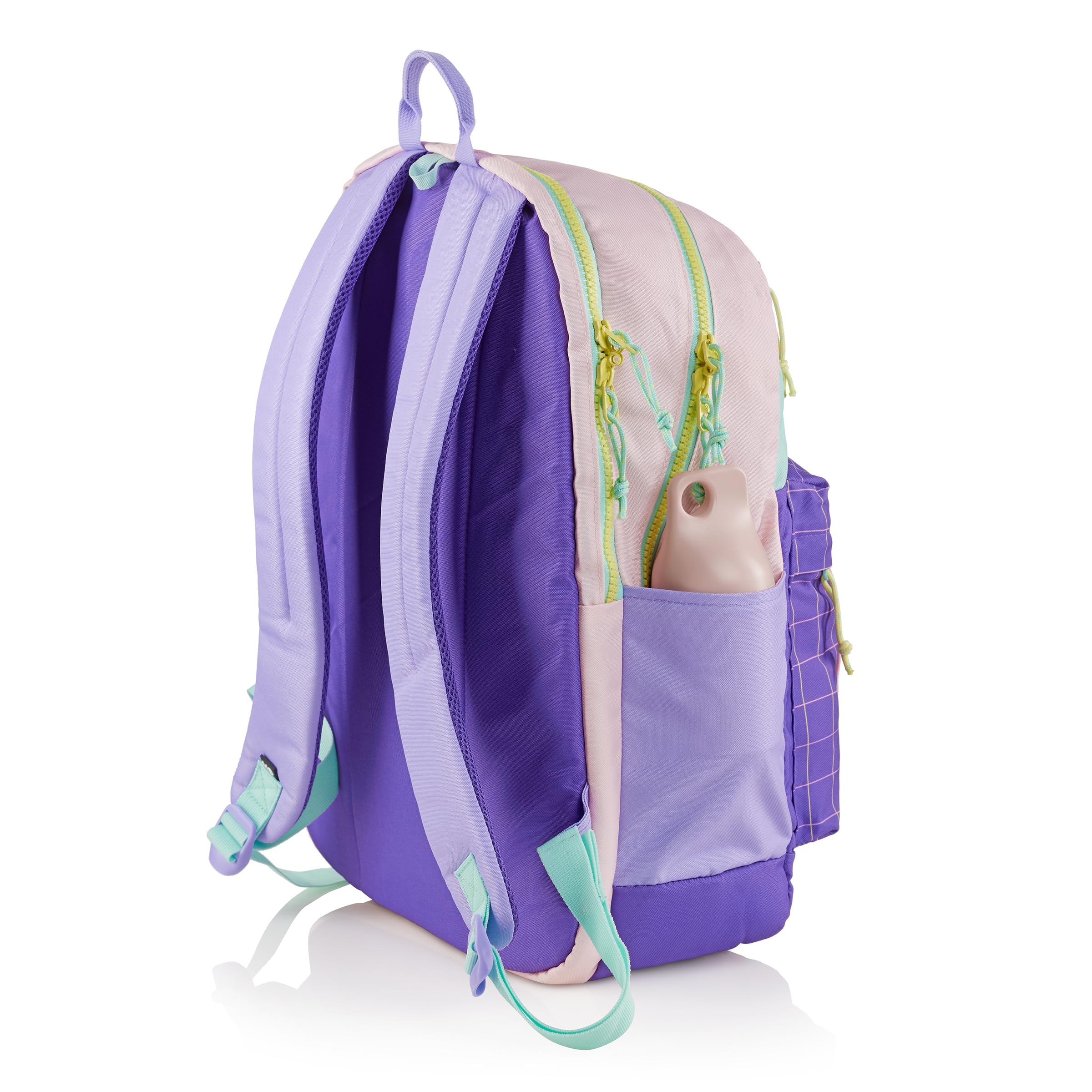 Miquelrius - Mochila escolar, Triple compartimento, Doble cremallera, Fabricada con botellas recicladas, Capacidad 28 litros, Espalda acolchada, Llavero interior, Repelente al agua, Rider Violeta