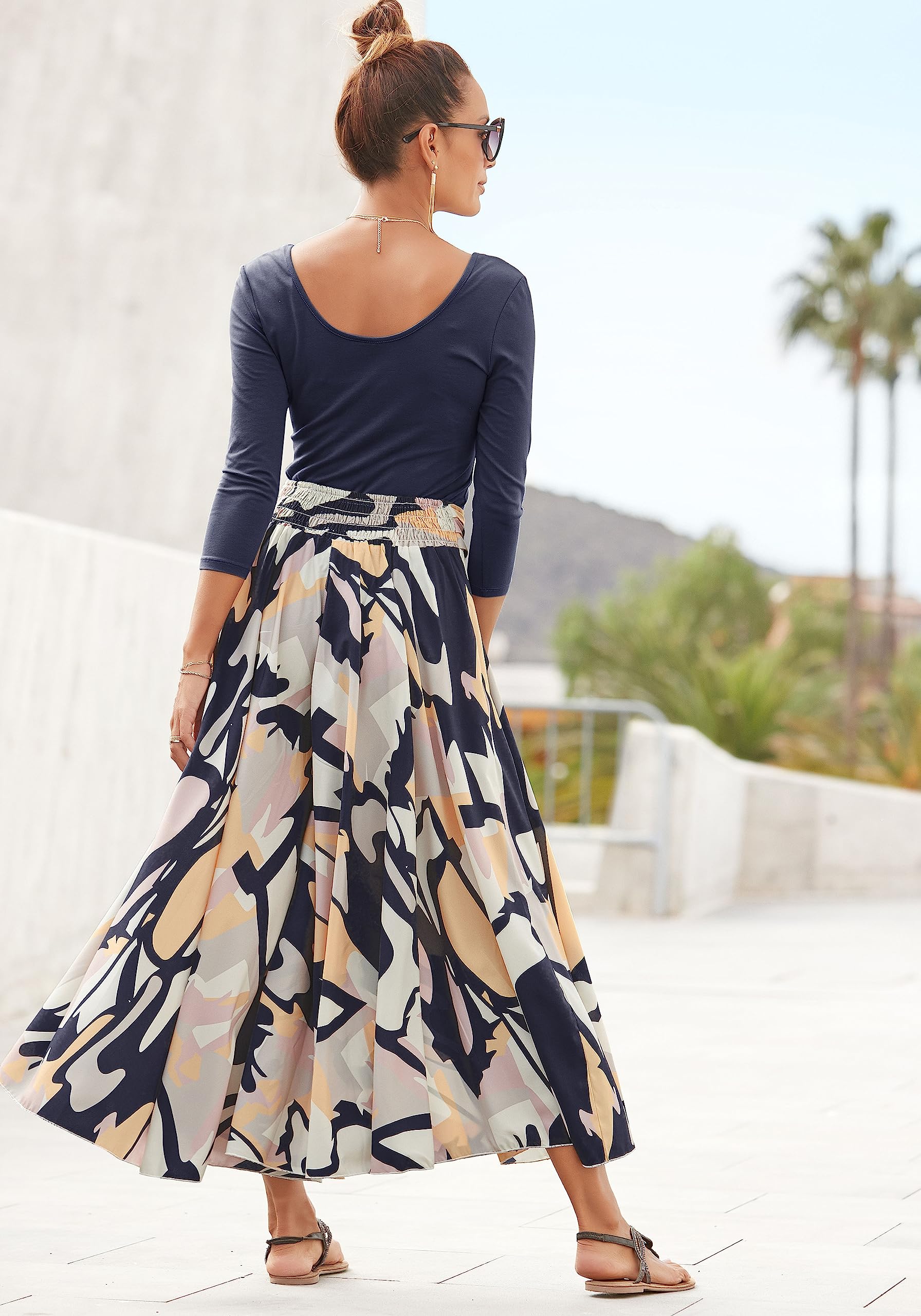 LASCANA Hosenrock, orange-Navy