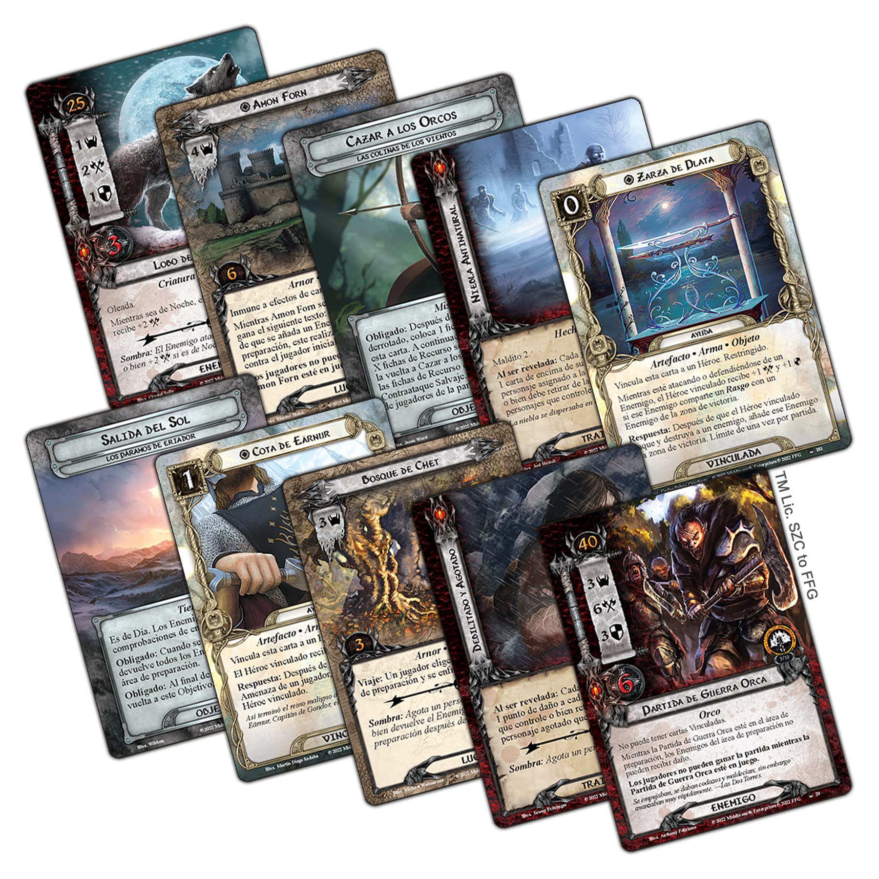 Fantasy Flight Games, El Señor de los Anillos el Juego de Cartas, Angmar despertado Expansión de Campaña, MEC108ES, Multicolor