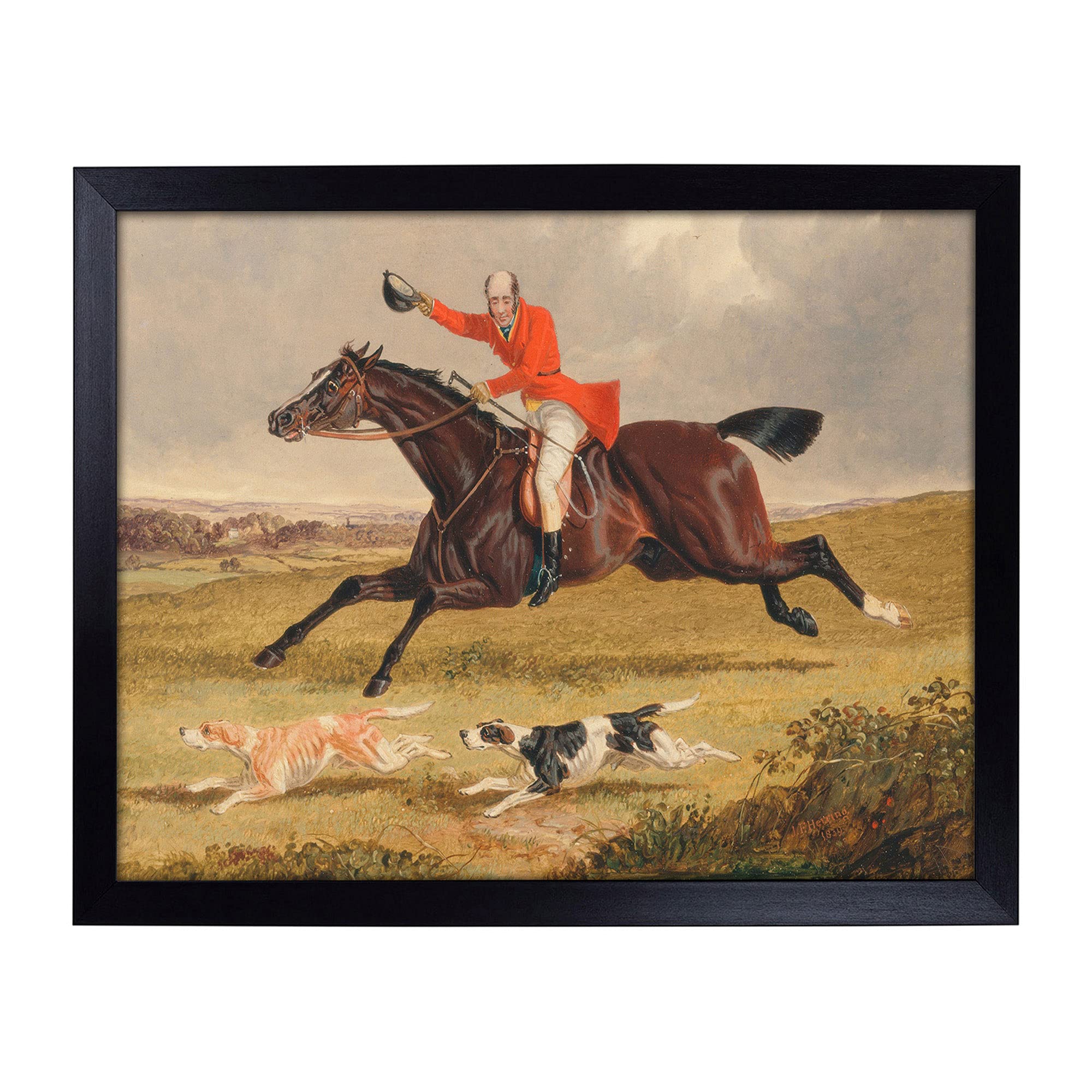 Big Box Art Lap Tray with Cushion | Fox Hunting Vol.1 By John Frederick Herring | Padded Bean Bag Cushion | For Eating, Working, Crafting, Laptop | Portable Table Desk