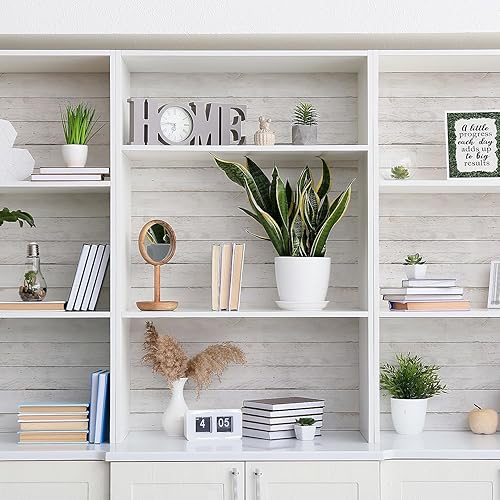 Miniatura 5 de Papel decorativo para pelar y pegar de Shiplap blanco