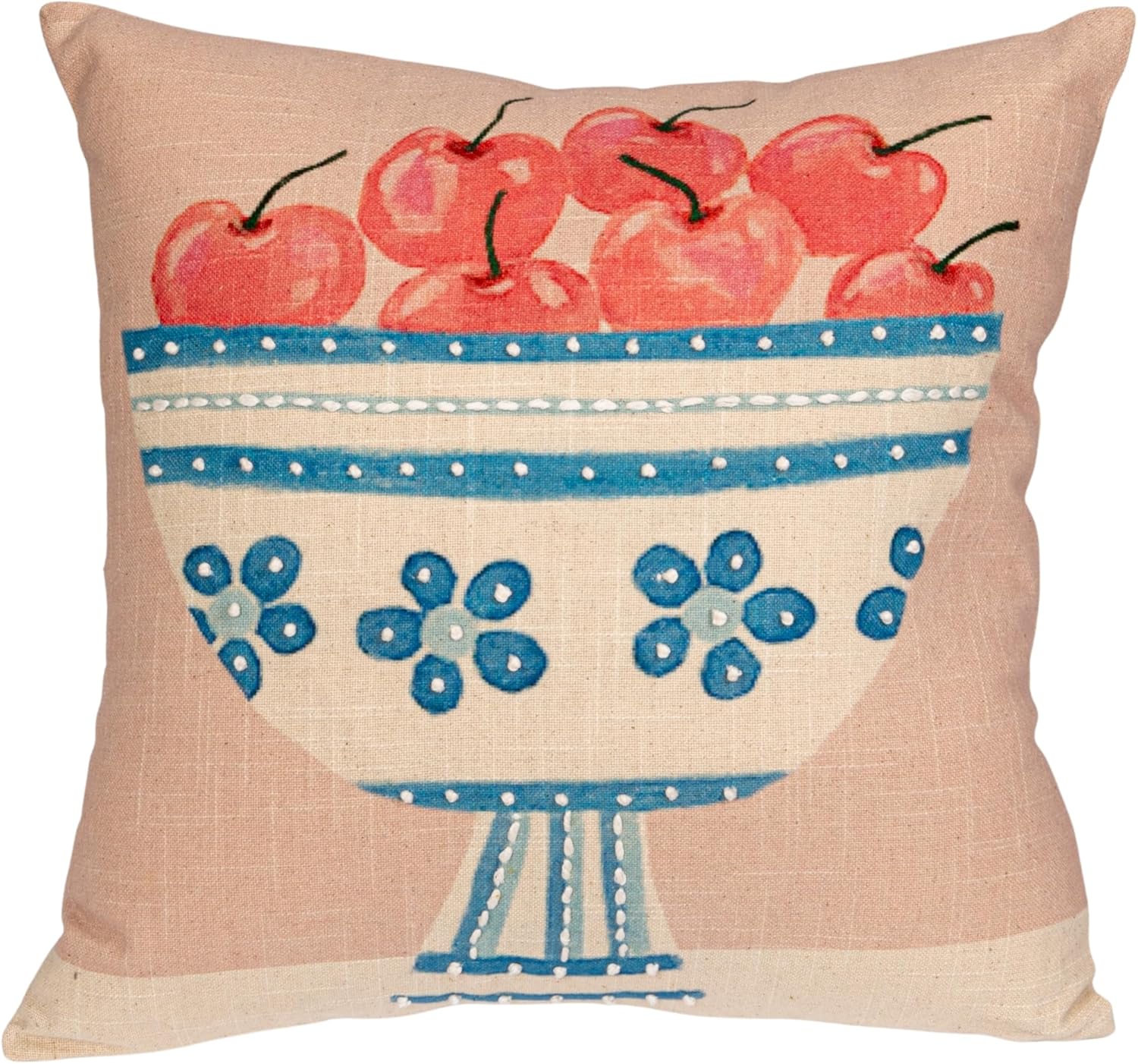 Almohada Decorativa Cuadrada de Algodón con Bordado, 46 x 46 cm