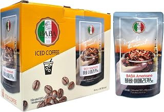 Korean Convenience Store Coffee Drink Pouches, Ready-to-drink, Easy-Cut Pouch Drinks, Pack of 10 - Americano
