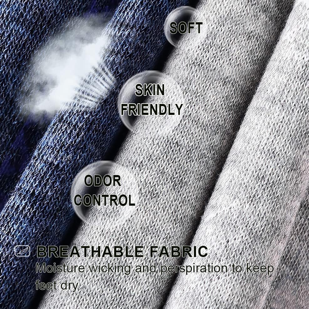 No Show Men Socks Low Cut Non Slip Cotton Invisible Sock 6 Pairs - Image 2