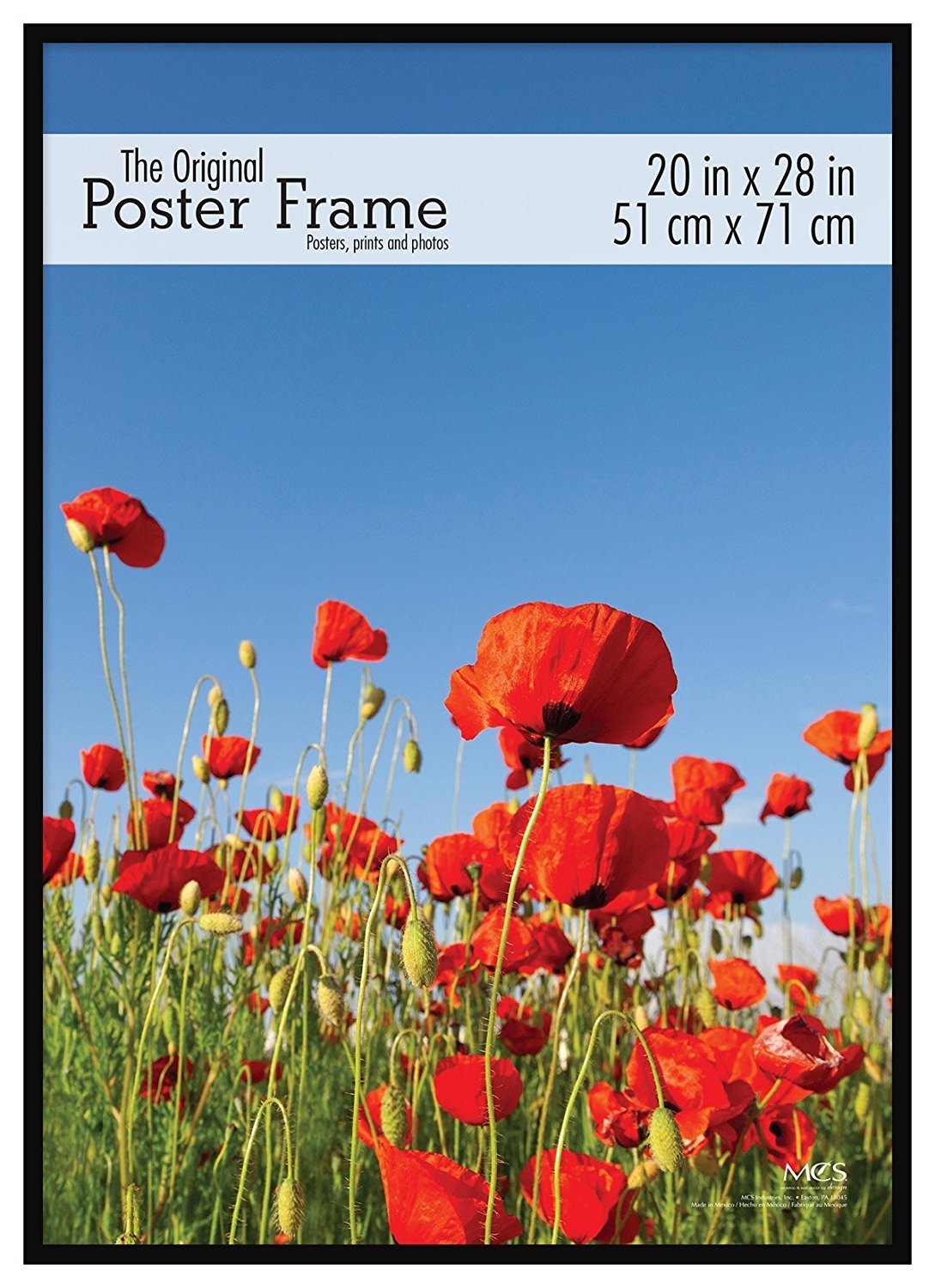 MCS Original Poster Frame 20x28 Black Lightweight Vertical & Horizontal Wall Hanging Large Picture Frame for Posters, Art Prints & Gallery Wall (1-Pack)