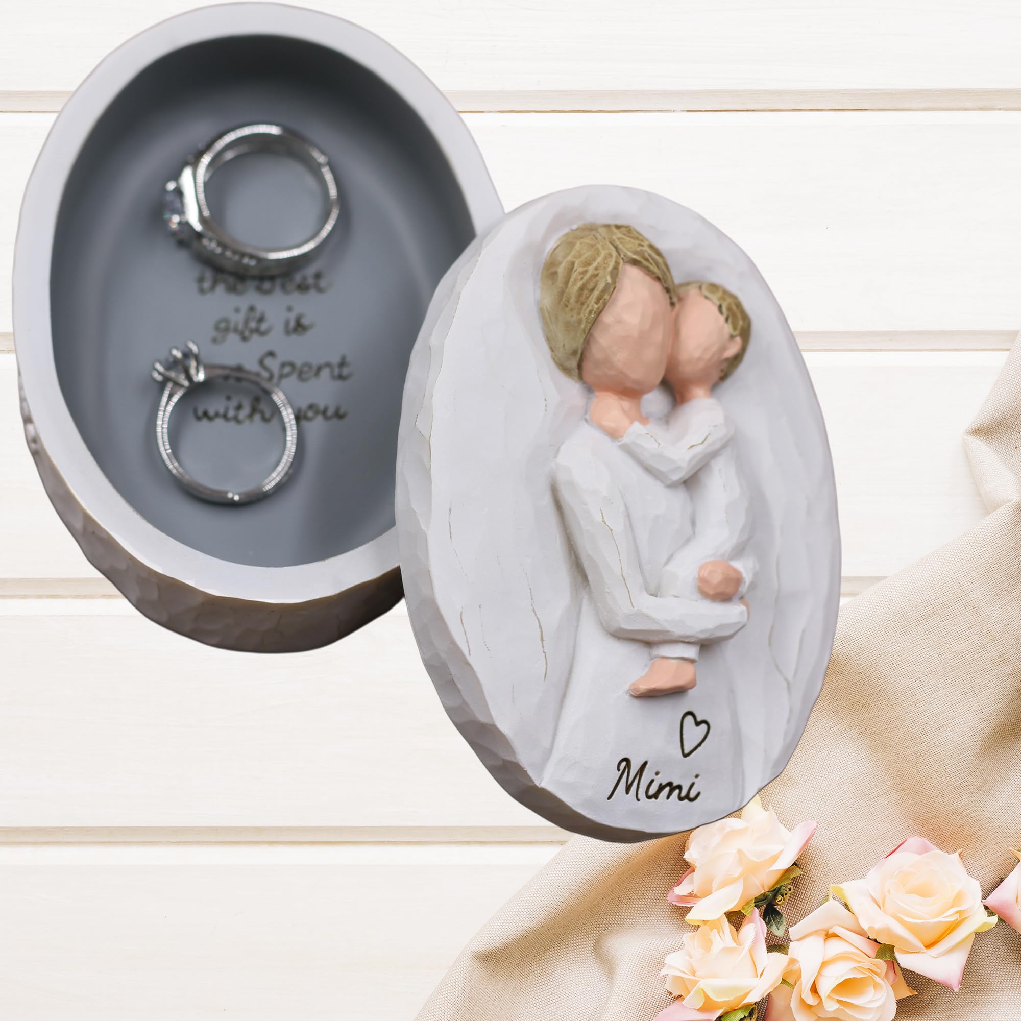 Mimi Gifts for Grandma, Gifts for Mimi for Birthday, Mother’s Day and Christmas, Sculpted Hand-Painted Keepsake Box