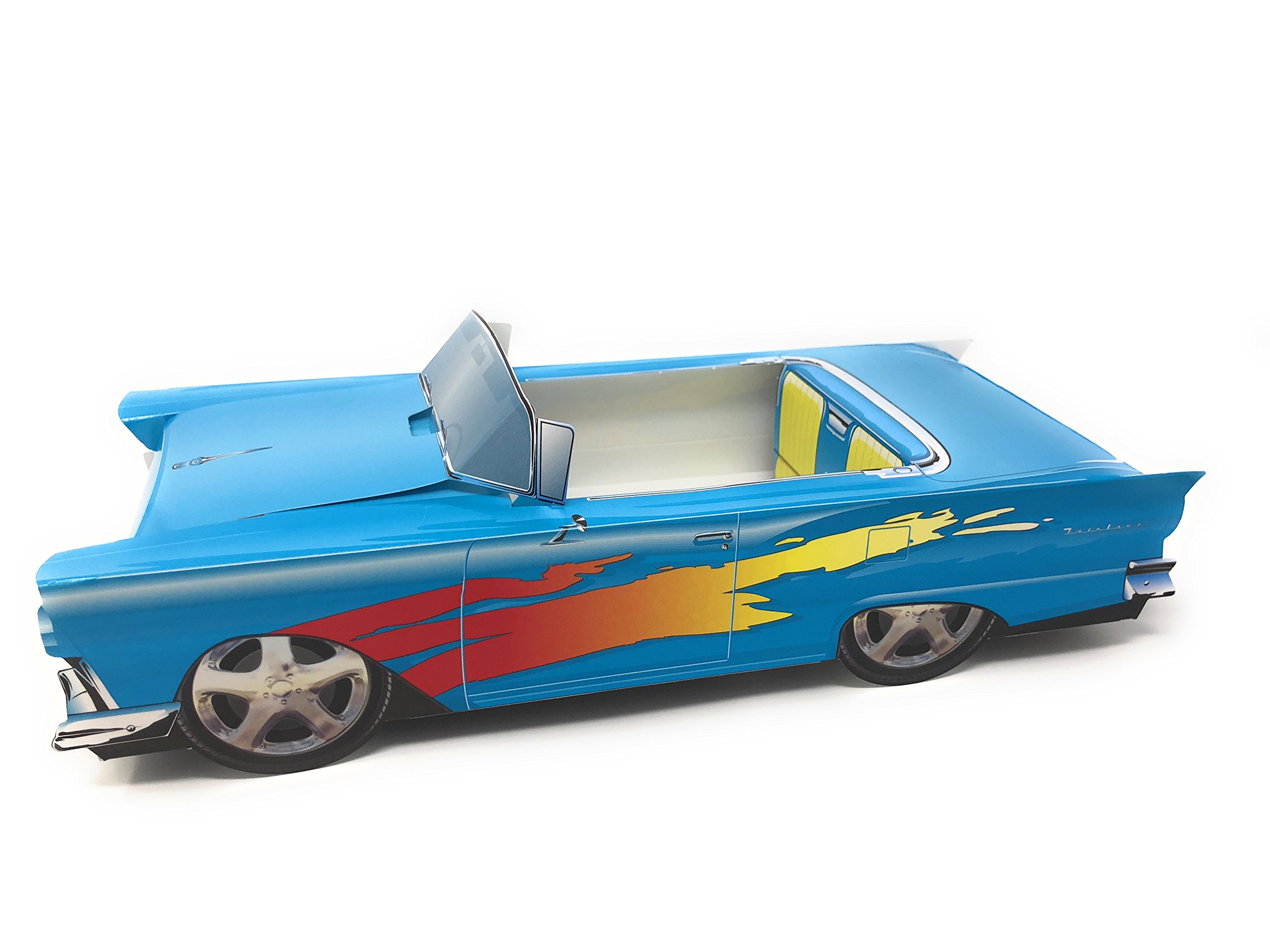 12 Classic Car Party Food Boxes Blue 1957 Chevy Hotrod with Flames