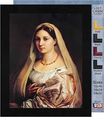 Vista 179 de Cabaña perdida de San Jorge y el dragón de Raphael Impresión en marco plano negro Reproducción de pintura de obras de arte fino Póster 2-San