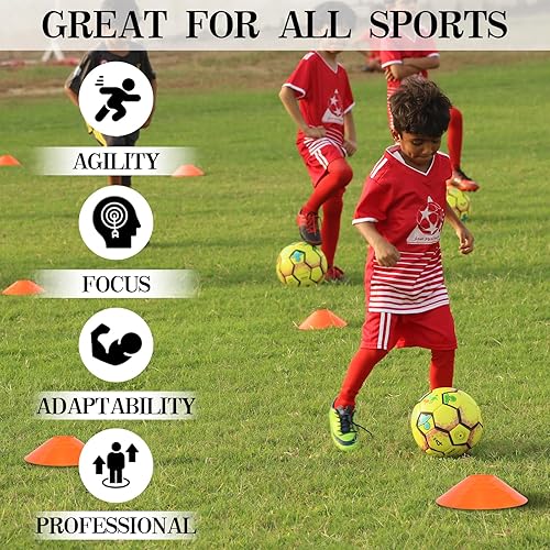 Miniatura 3 de Paquete de 15253050 conos de fútbol con bolsa de malla y correa-conos de fútbol para entrenamiento deportivo, fútbol, baloncesto, ejercicios de