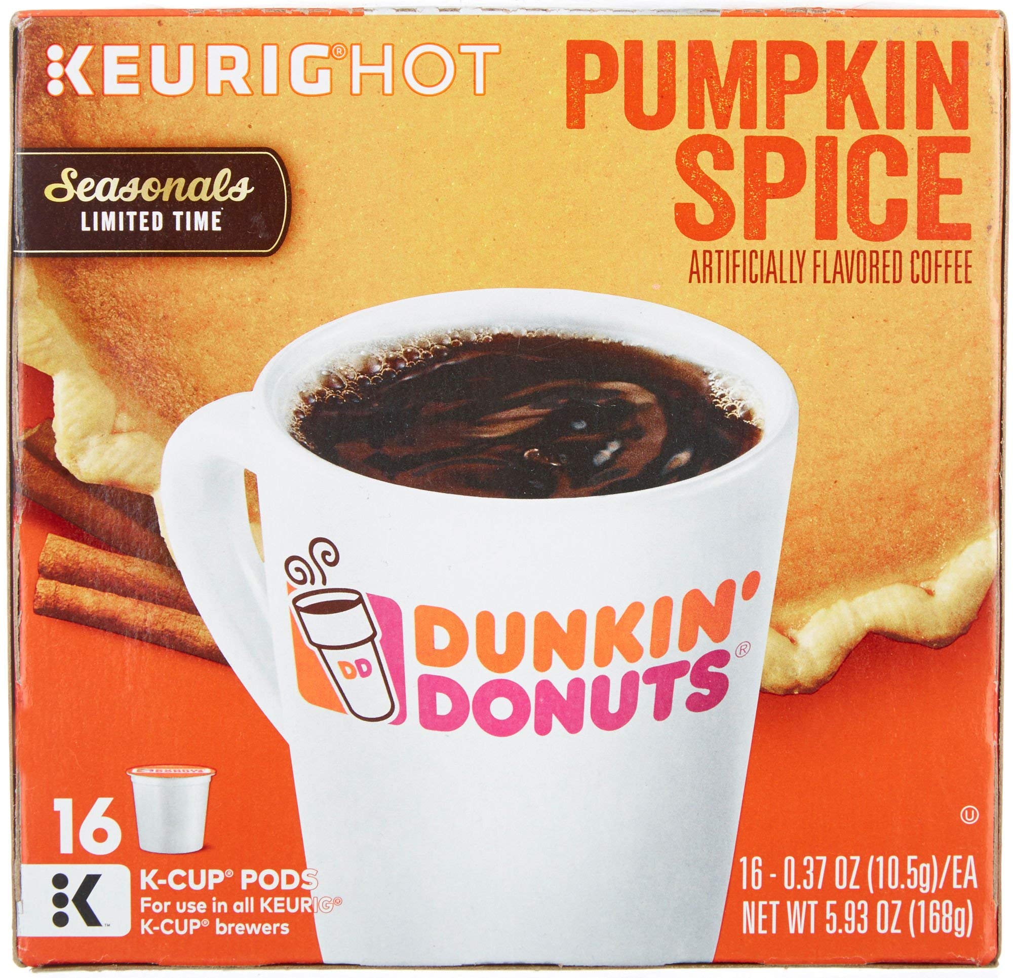 Pumpkin Spice Flavor K-Cups for Keurig Coffee Brewers, 16 Count