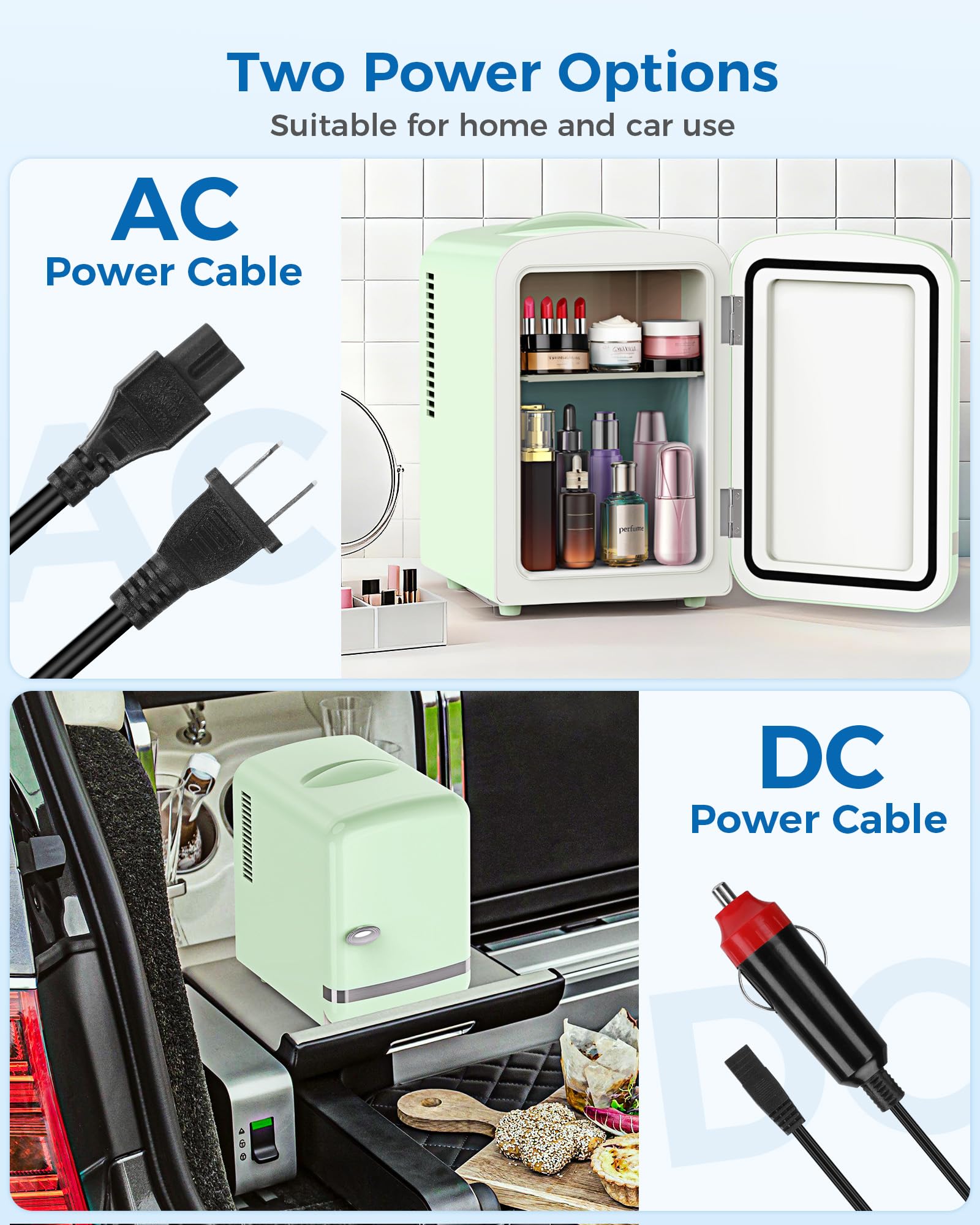Electactic Mini réfrigérateur pour chambre à coucher, 4 L/6 canettes, petit réfrigérateur cosmétique pour soins de la peau, maquillage, médicaments et boissons, réfrigérateur de bureau portable pour