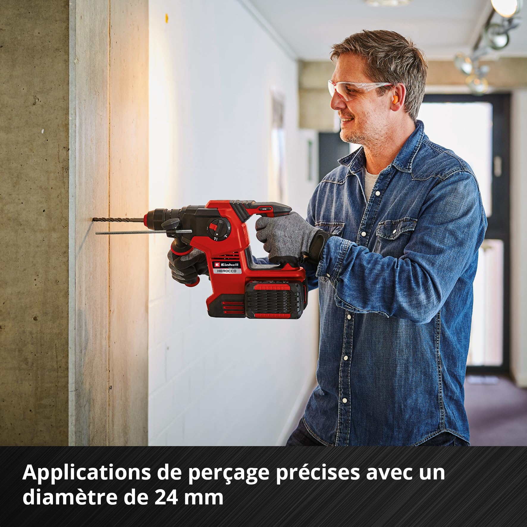 kwb Foret SDS Plus, foret marteau SDS Plus (Ø 24 mm x 460/400 mm, avec tranchant en métal dur 4X extrêmement rapide, pour béton armé, pierre & maçonnerie)