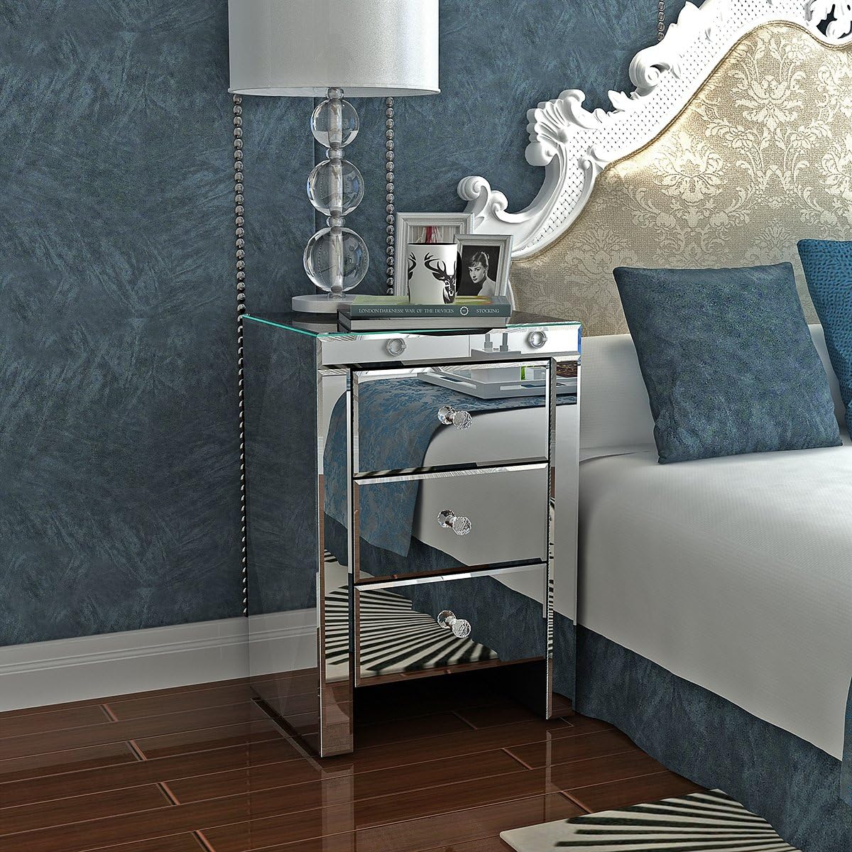 comodino per camera da letto con cassetto