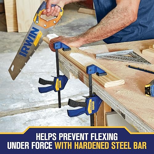 Miniatura 6 de IRWIN Abrazadera de barra QUICK-GRIP con una mano Mini paquete de 6 1964749 color azul