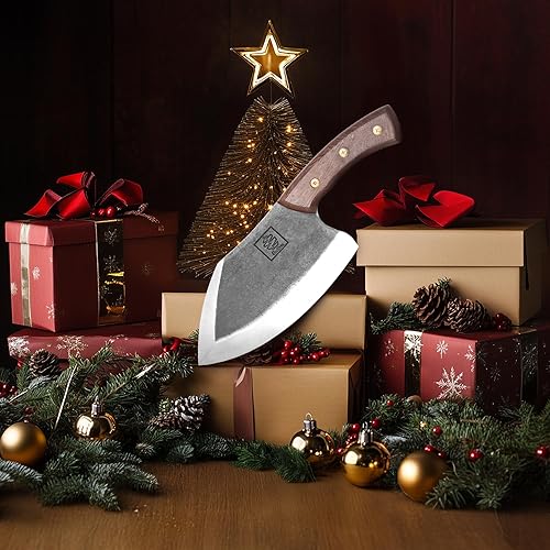 Miniatura 2 de COOLINA Lixy - Cuchillo de chef de 8.7 pulgadas, forjado a mano, acero revestido de manganeso alto, cuchillo de carnicero de espiga completa,