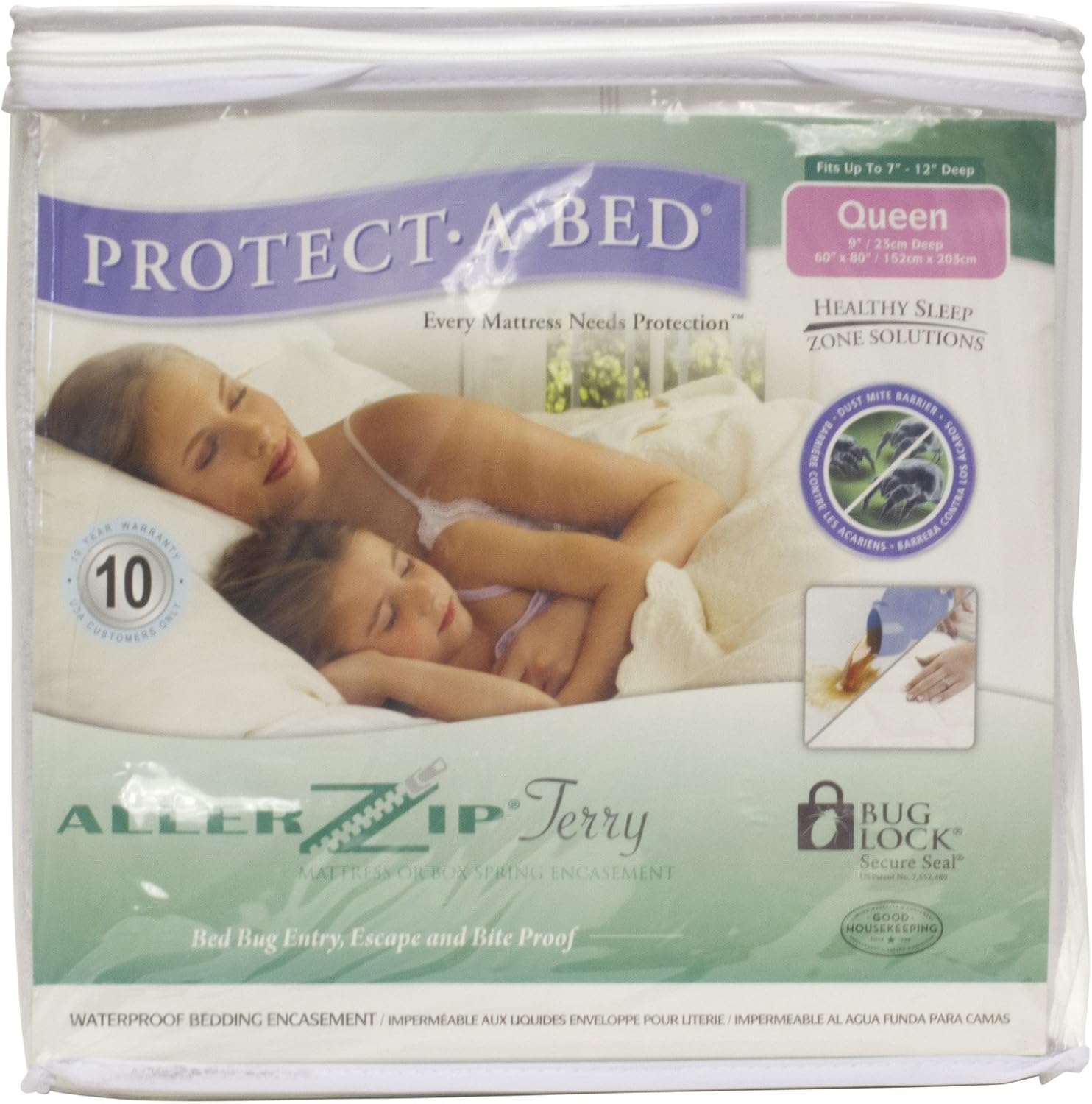 ProtectABed BOM0509 AllerZip Waterproof and Bug Proof Zippered