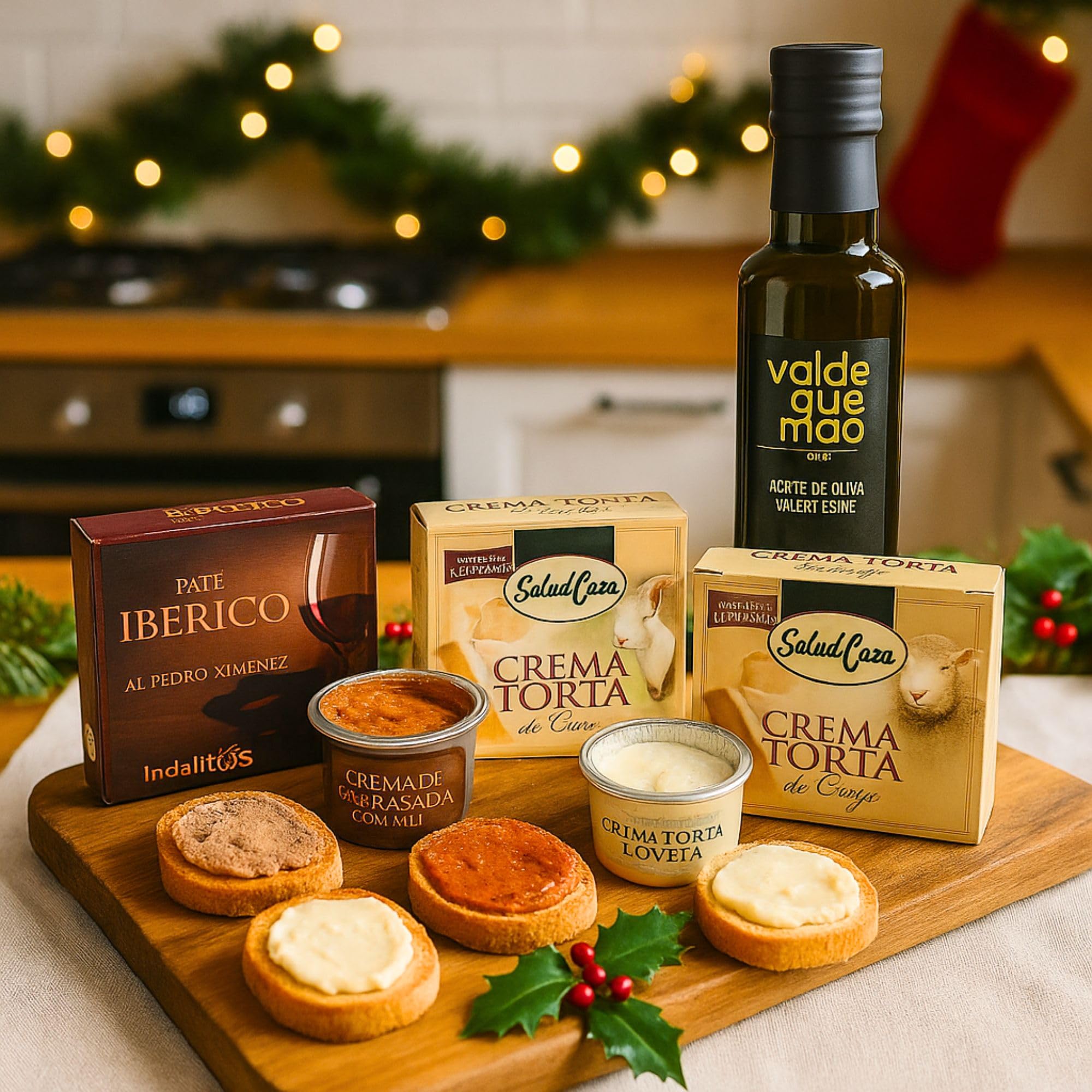 Cesta Gourmet para Regalar ACROL, Aceite oliva virgen extra 250 ml, cremas torta Oveja y Cabra, paté iberico, sobrasada con miel y picos artesanos, regalo cumpleaños mujer, regalos para hombres — view 8