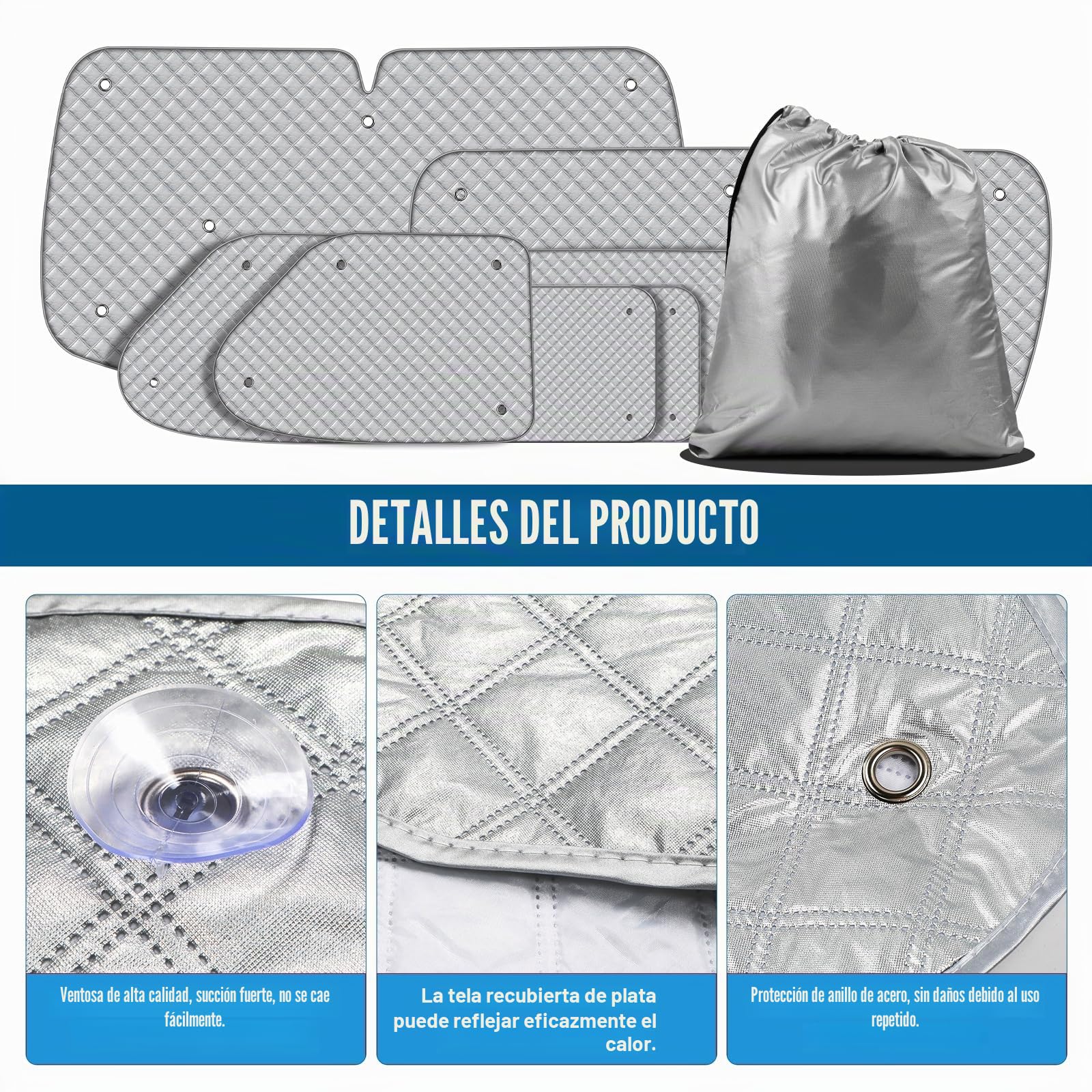 Cubierta de parabrisas para VW T4 (LWB), parasol de coche delantero interior kit, parabrisas delantero, protección UV y persianas térmicas ocultas