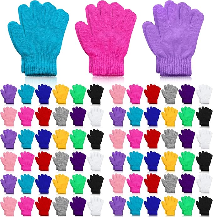 100 Pairs Children Gloves Bulk Kid's Winter Gloves Children
