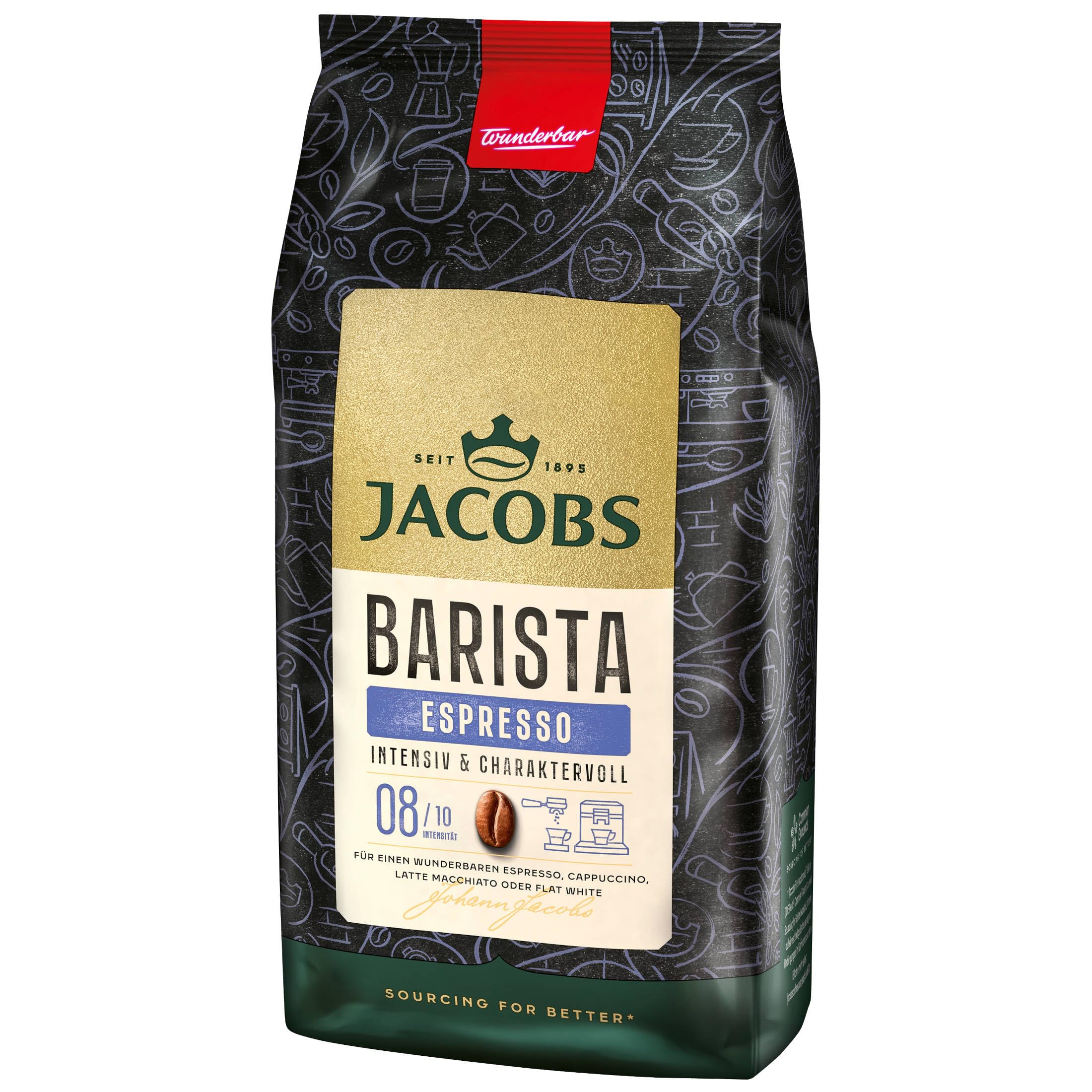 Jacobs Barista Editions Espresso, Kaffee Ganze Bohne, 4 x 1 kg
