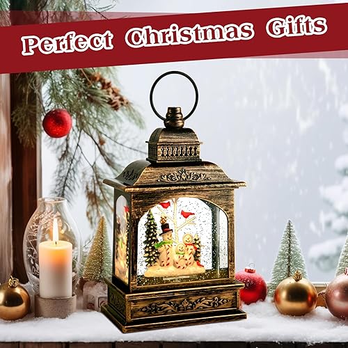 Miniatura 7 de Globo de nieve cardenal, muñeco de nieve de Navidad, luces musicales de globo de nieve con temporizador de 6 horas y alimentado por USB, globo de