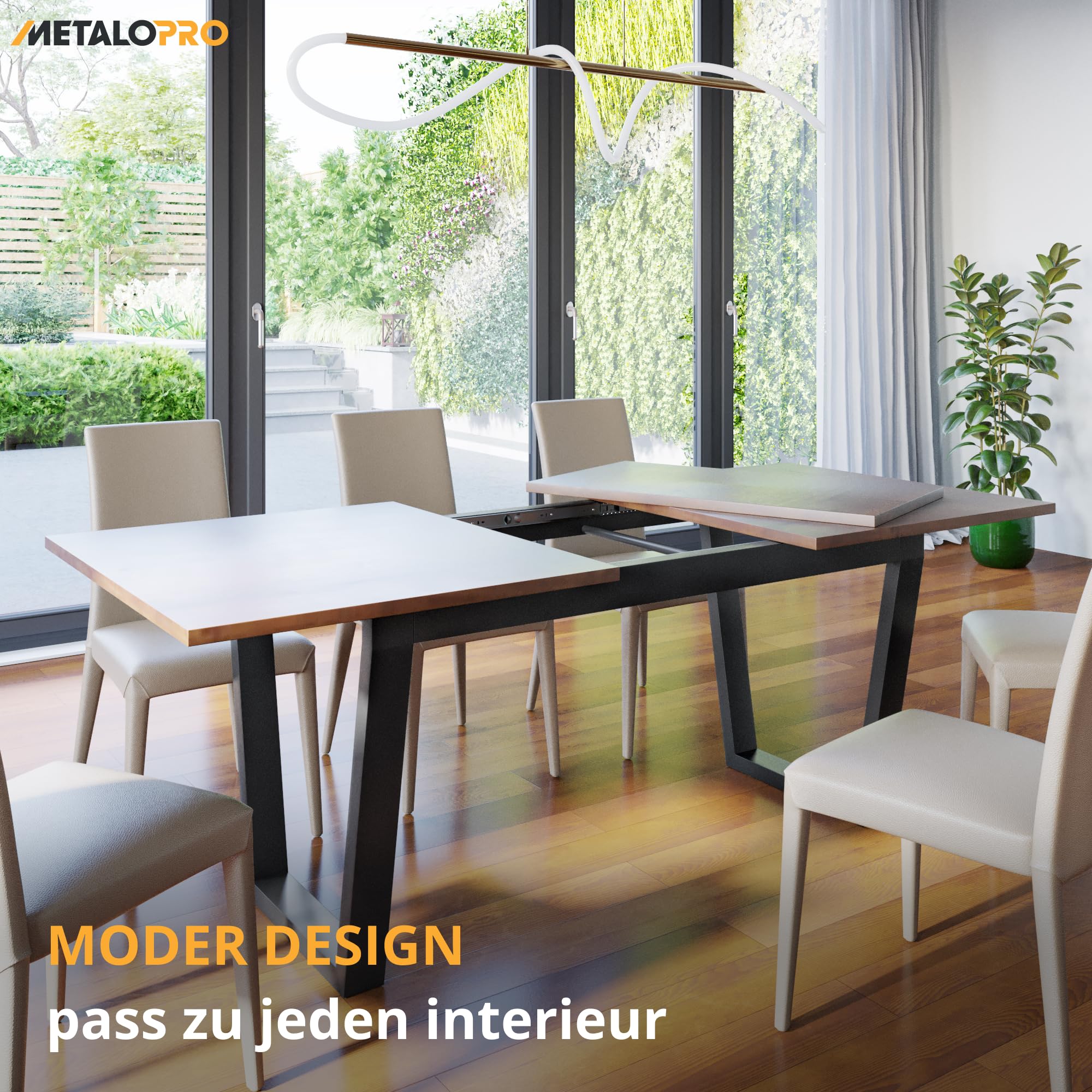 Atria Split Tischgestell 140x70x72 cm, Tischbeine Metall, Schwarz